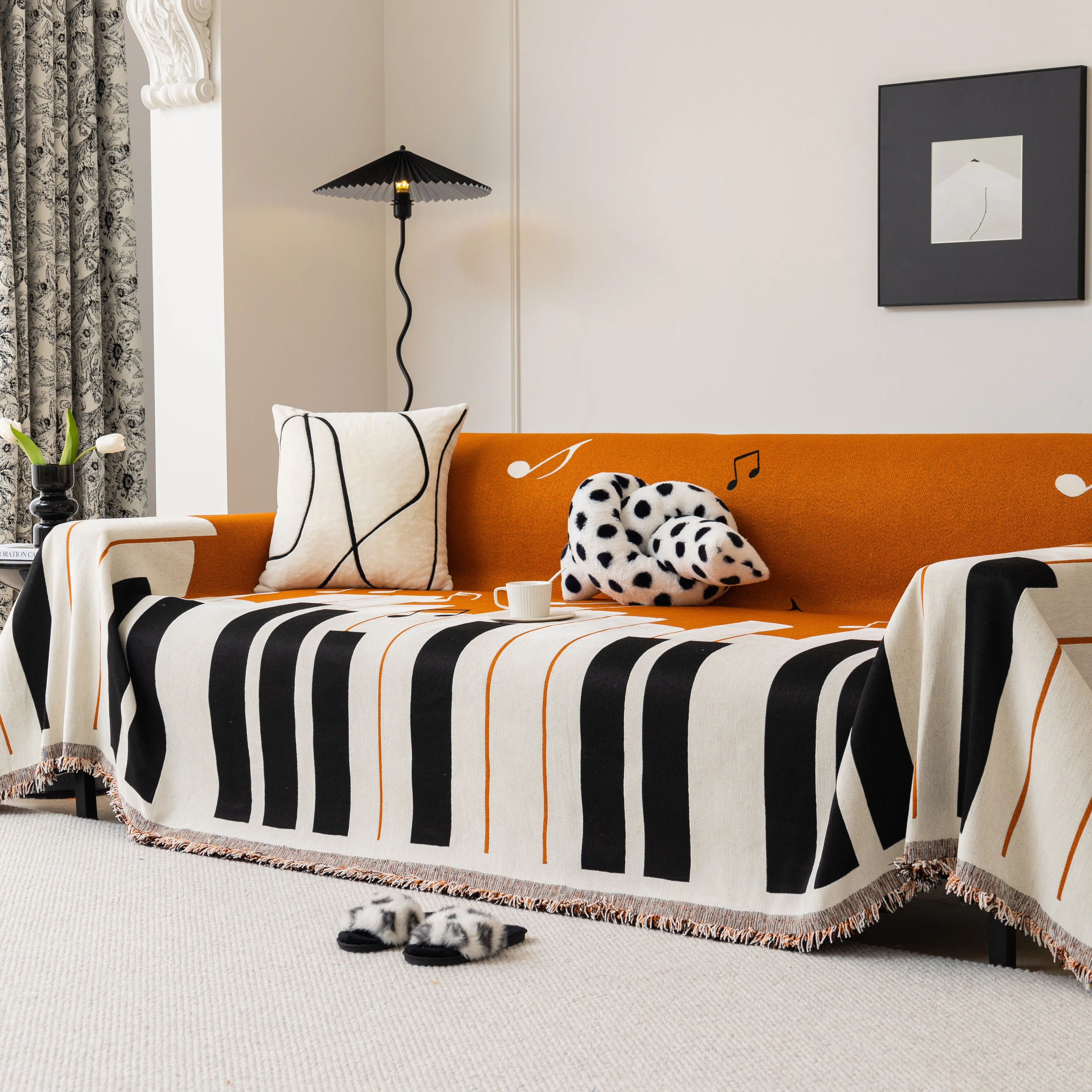 Cozy Chenille Dynamic Notes Sectional Couch Cover Blanket, Perfect Couch Throw Covers for Pets - Image 72