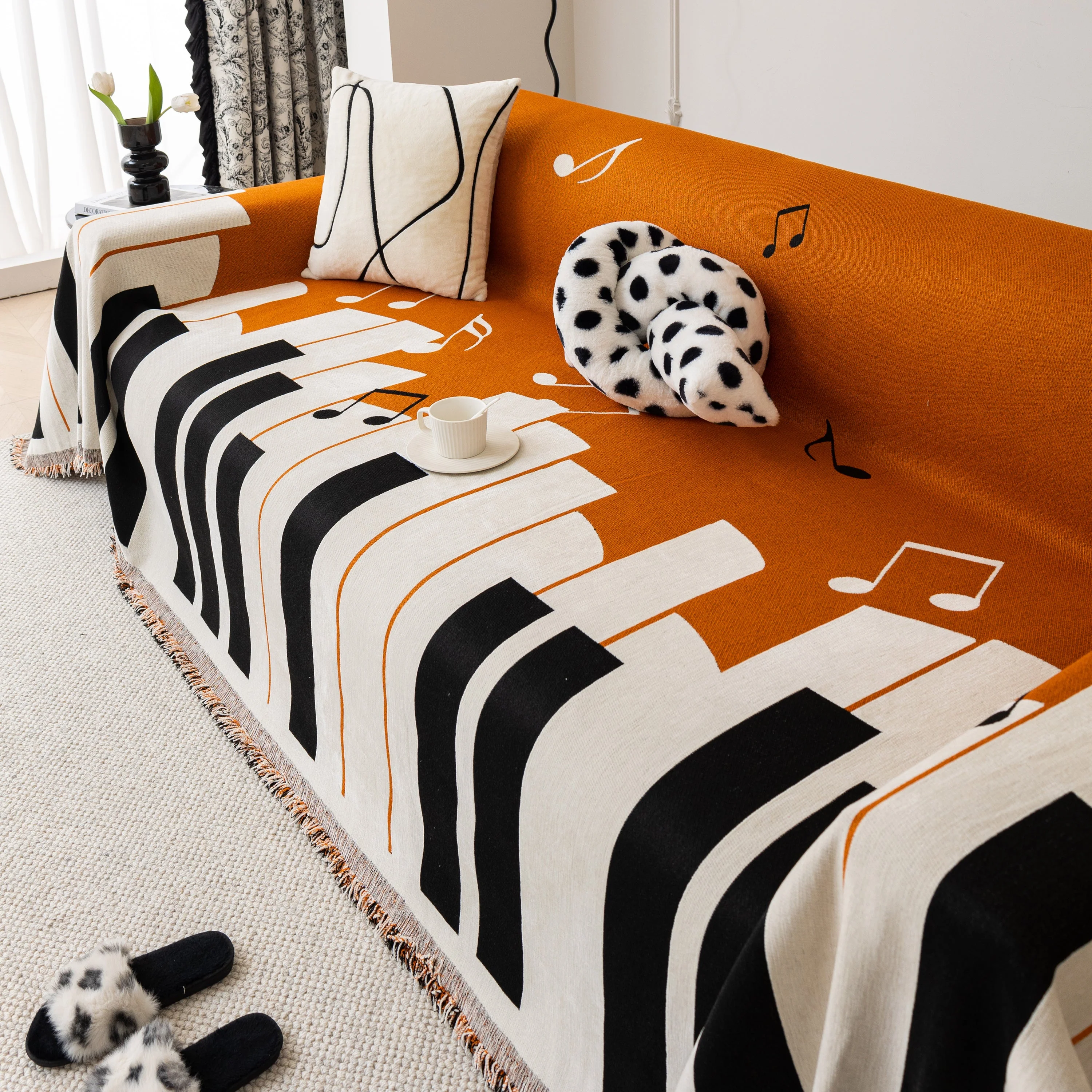 Cozy Chenille Dynamic Notes Sectional Couch Cover Blanket, Perfect Couch Throw Covers for Pets - Image 75