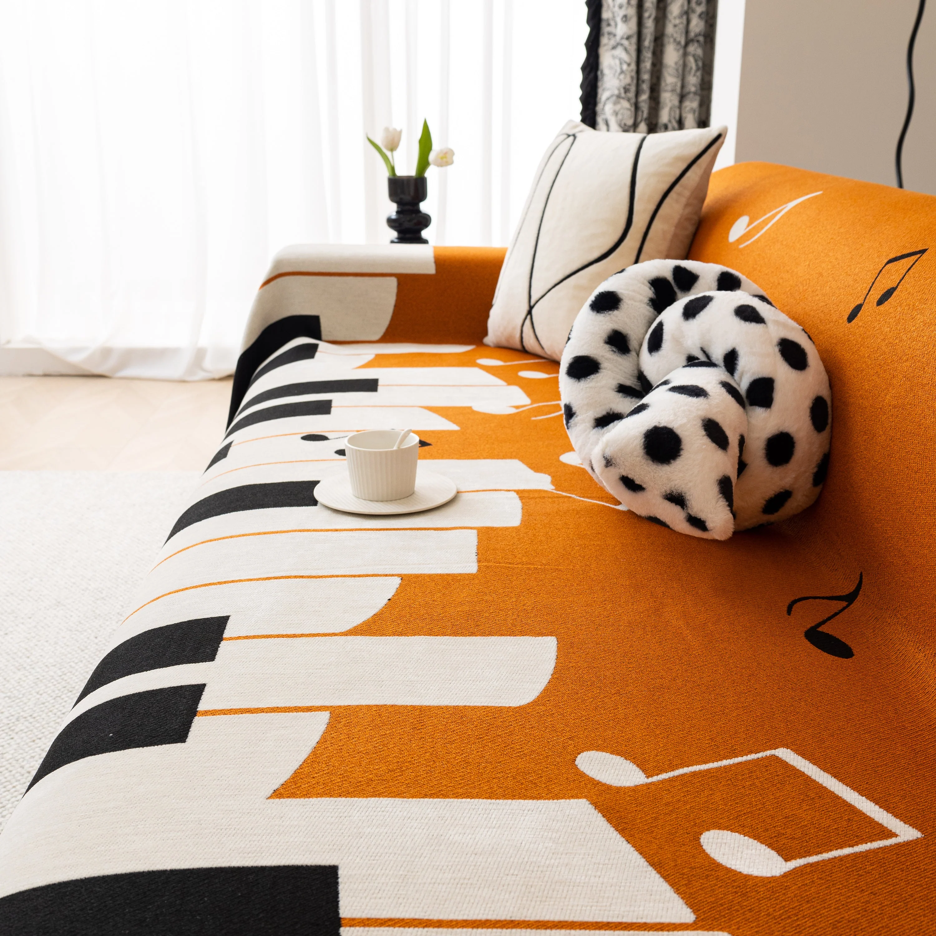 Cozy Chenille Dynamic Notes Sectional Couch Cover Blanket, Perfect Couch Throw Covers for Pets - Image 77