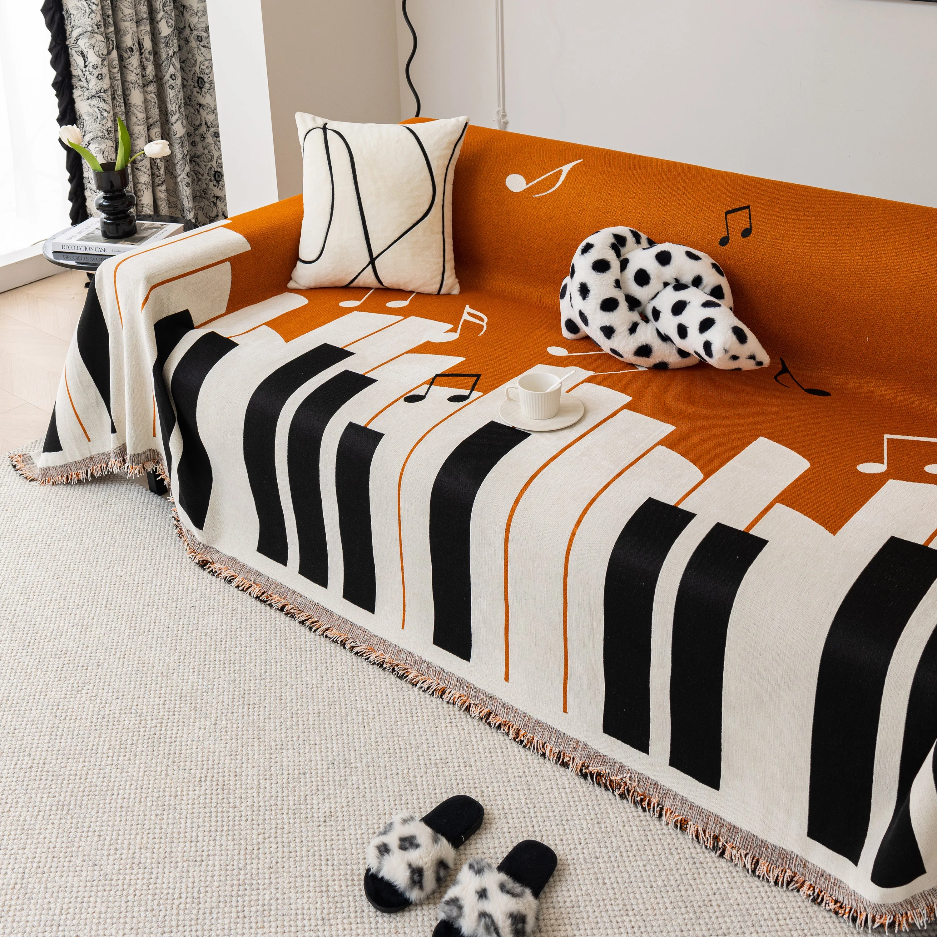 Cozy Chenille Dynamic Notes Sectional Couch Cover Blanket, Perfect Couch Throw Covers for Pets - Image 78