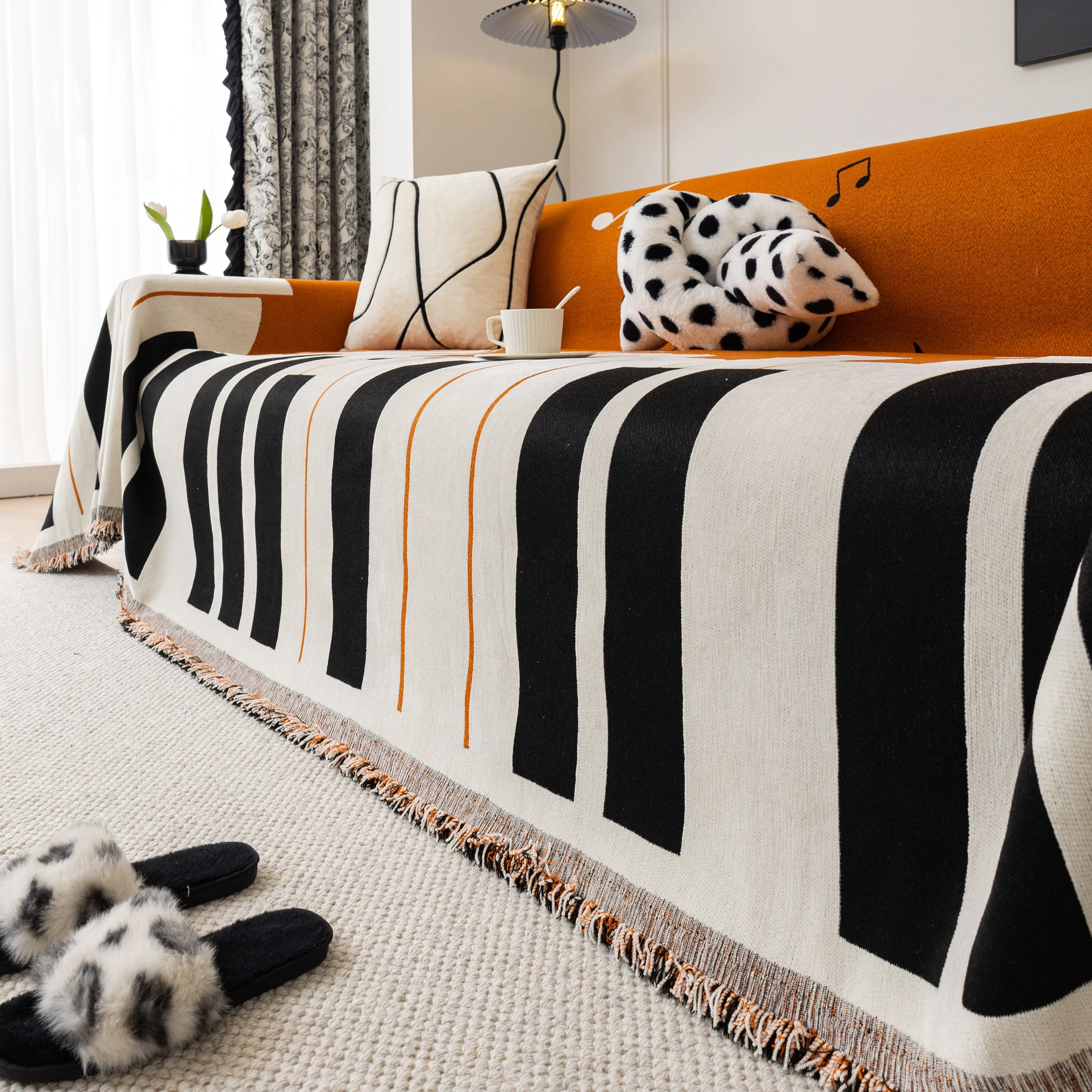 Cozy Chenille Dynamic Notes Sectional Couch Cover Blanket, Perfect Couch Throw Covers for Pets - Image 81