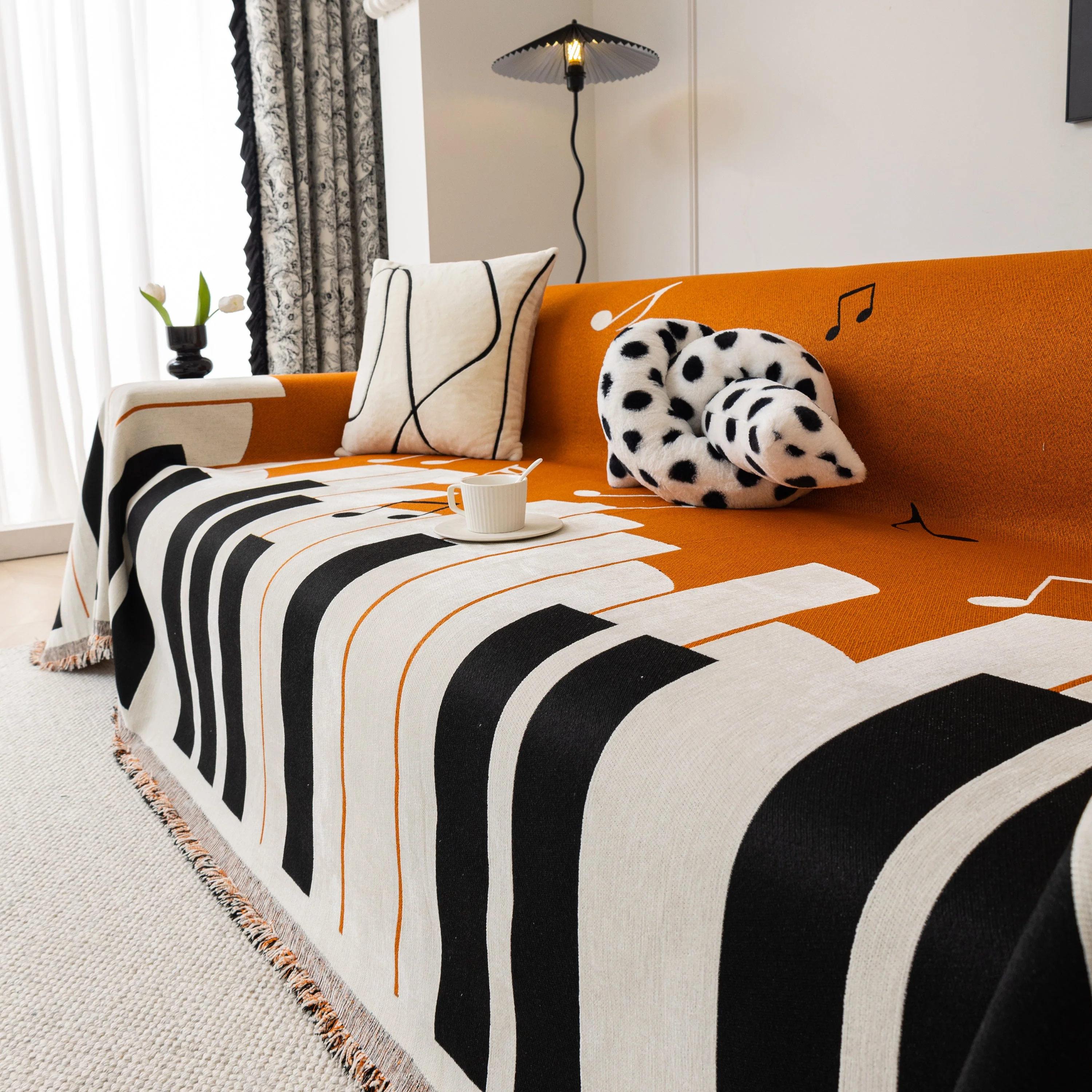 Cozy Chenille Dynamic Notes Sectional Couch Cover Blanket, Perfect Couch Throw Covers for Pets - Image 82