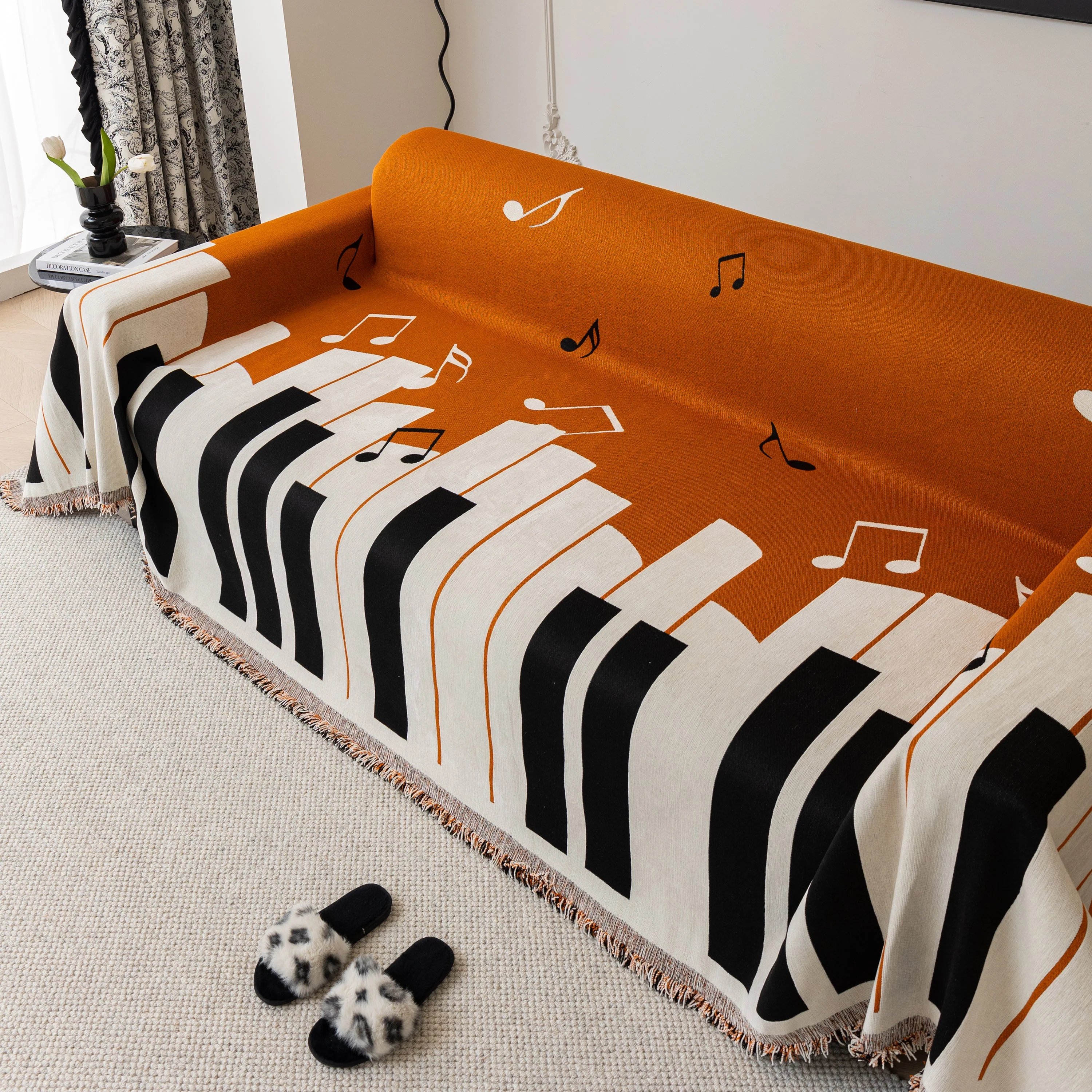 Cozy Chenille Dynamic Notes Sectional Couch Cover Blanket, Perfect Couch Throw Covers for Pets - Image 88