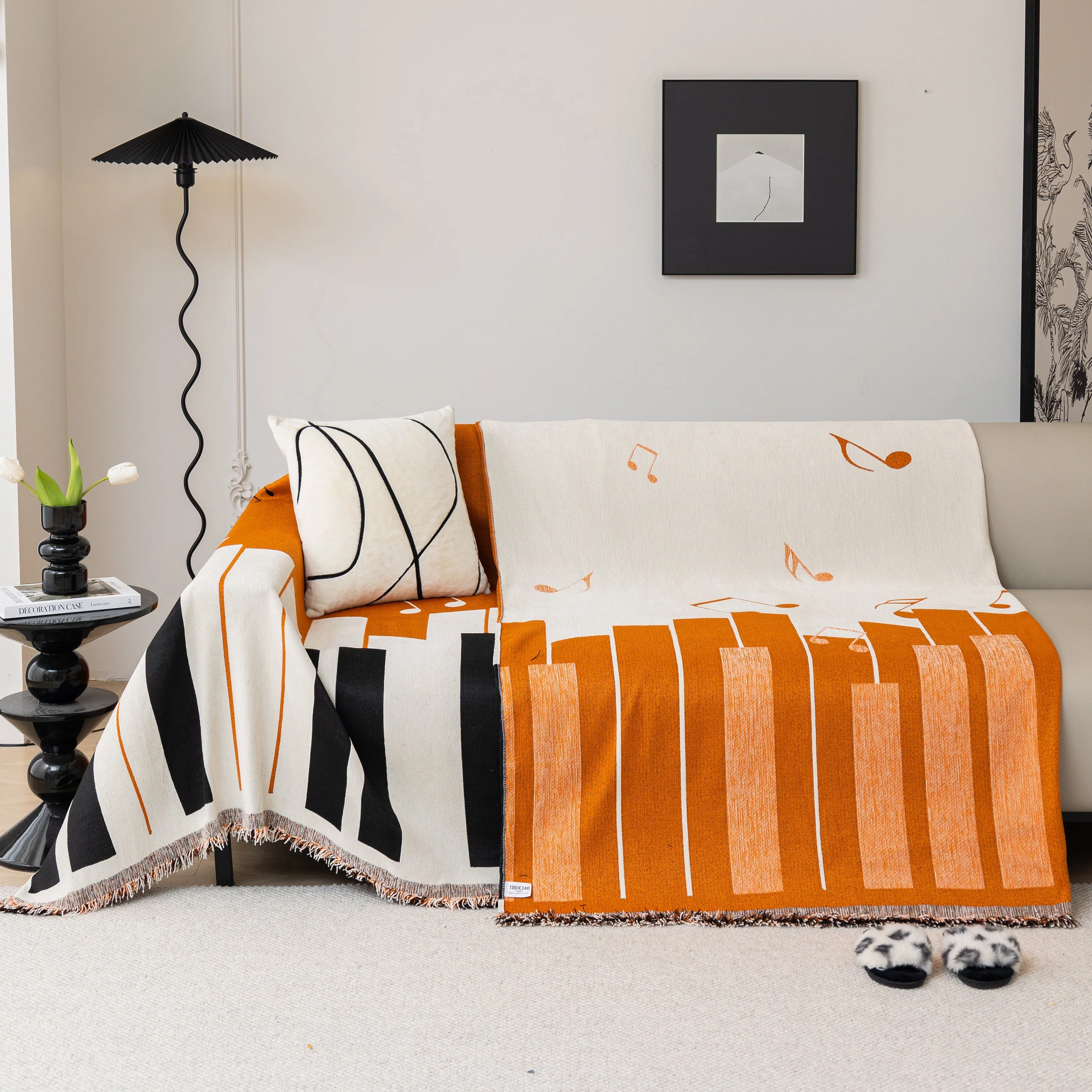 Cozy Chenille Dynamic Notes Sectional Couch Cover Blanket, Perfect Couch Throw Covers for Pets - Image 95