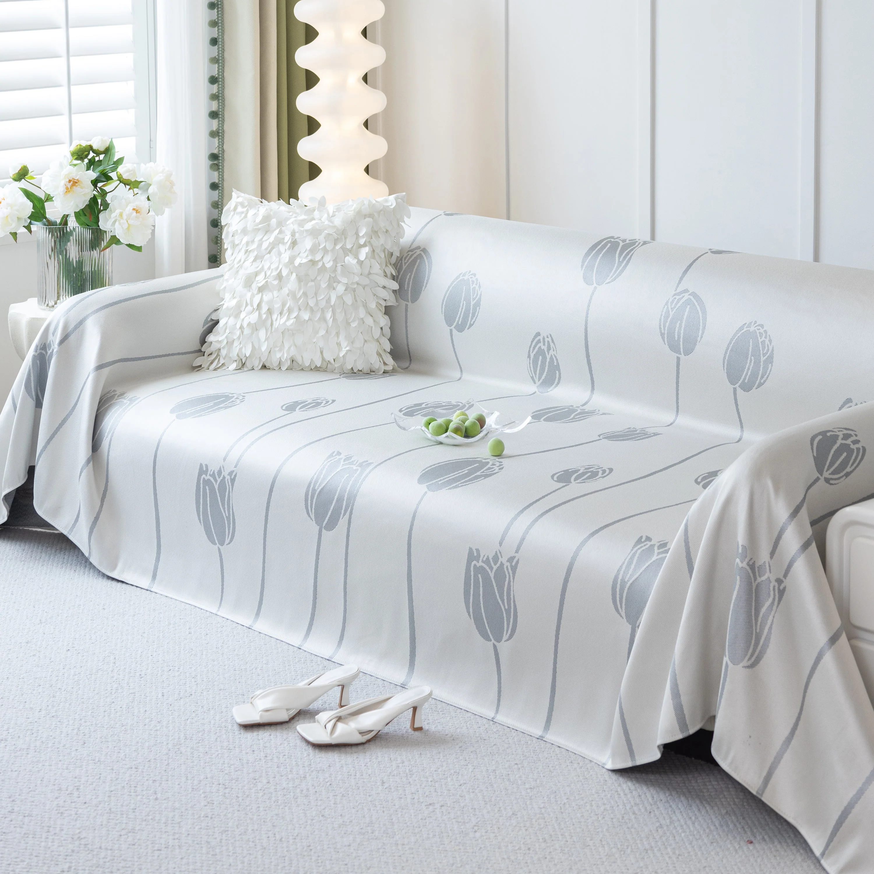 Cozy Cooling Tulip Sofa Throw Covers, Decorative & Breathable Couch Cover, Elegant Couch Protector - Image 12