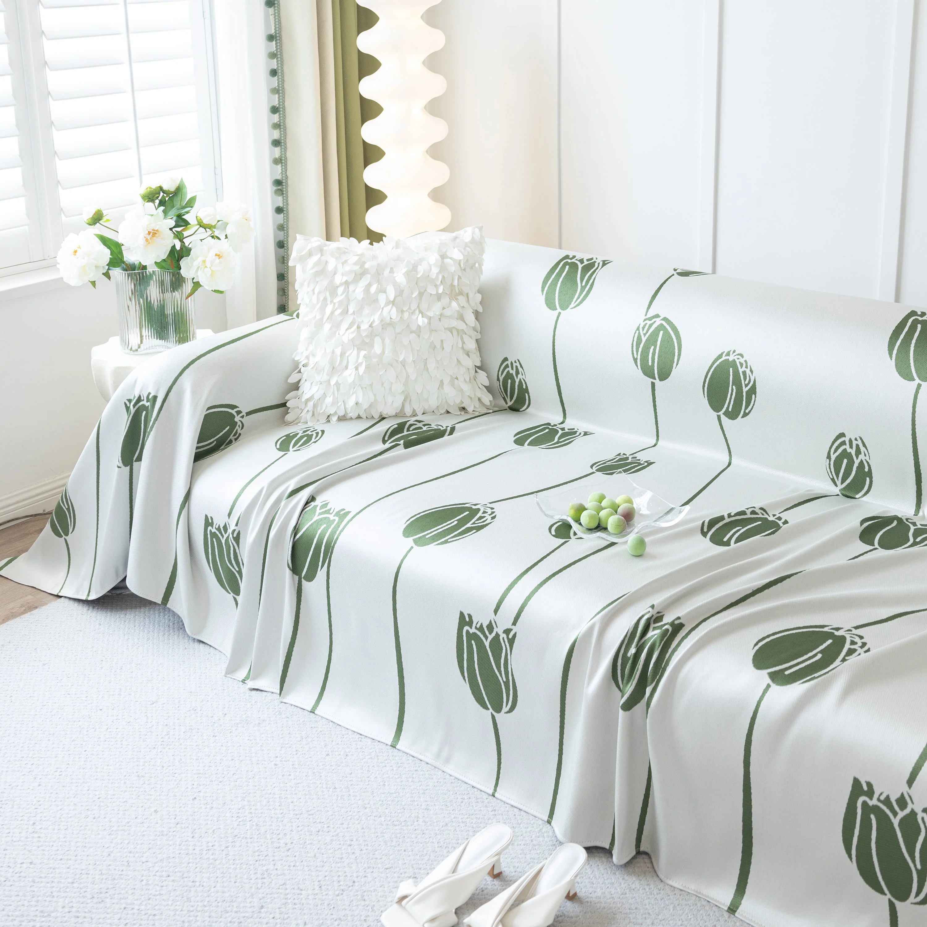 Cozy Cooling Tulip Sofa Throw Covers, Decorative & Breathable Couch Cover, Elegant Couch Protector - Image 8