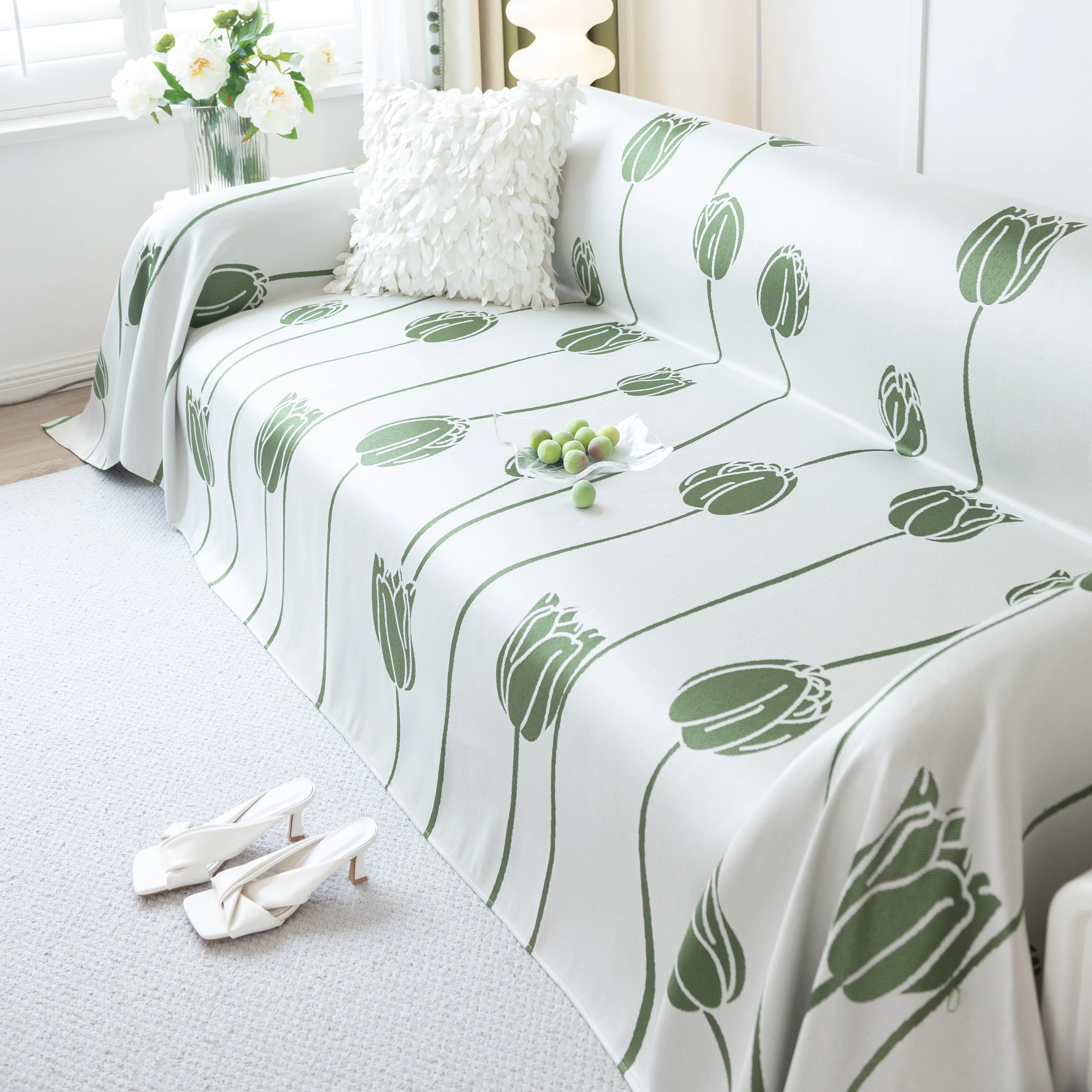Cozy Cooling Tulip Sofa Throw Covers, Decorative & Breathable Couch Cover, Elegant Couch Protector - Image 9