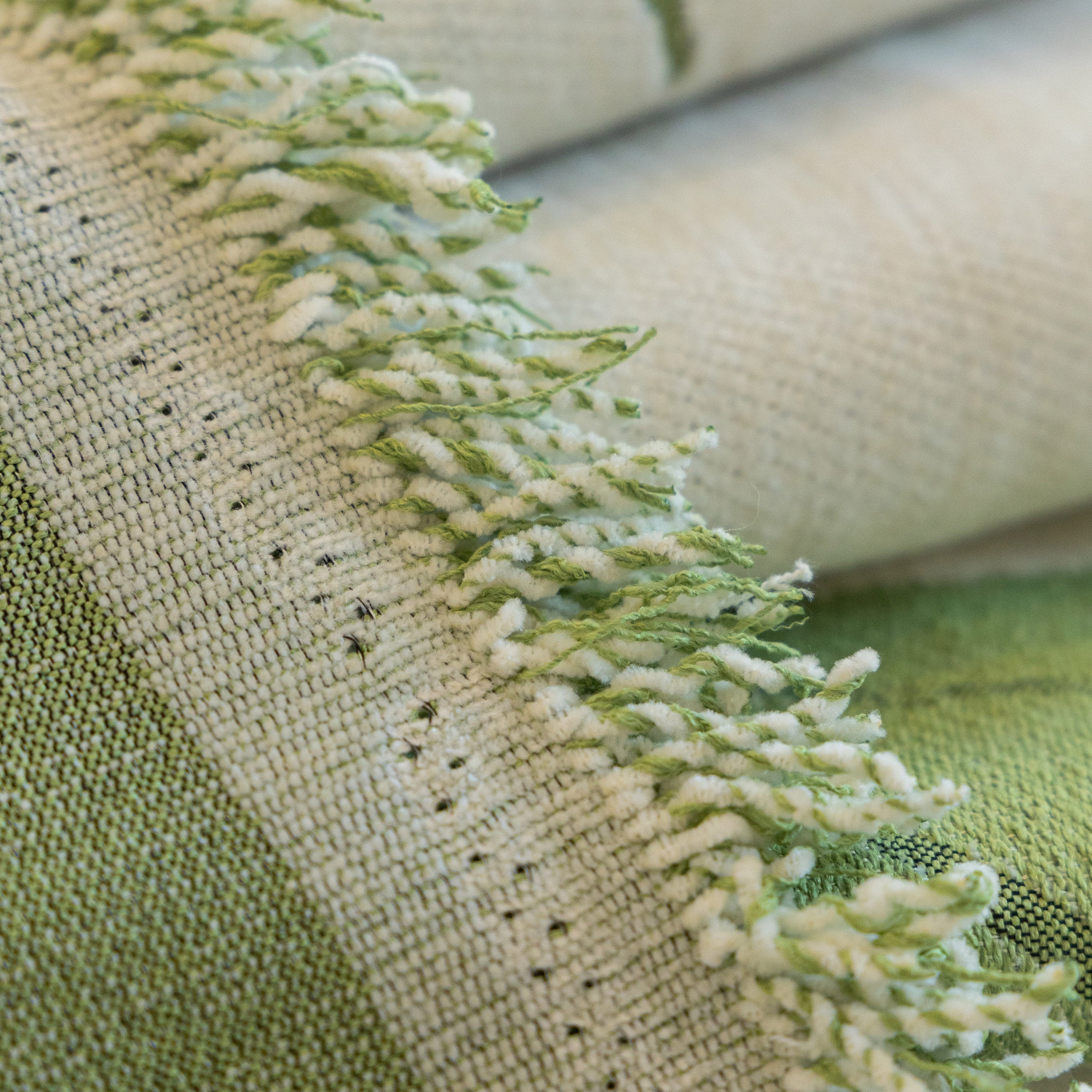 Cozy Couch Throw Blanket with Tassels, Jacquard Leaf Pattern Furniture Protector - Image 14
