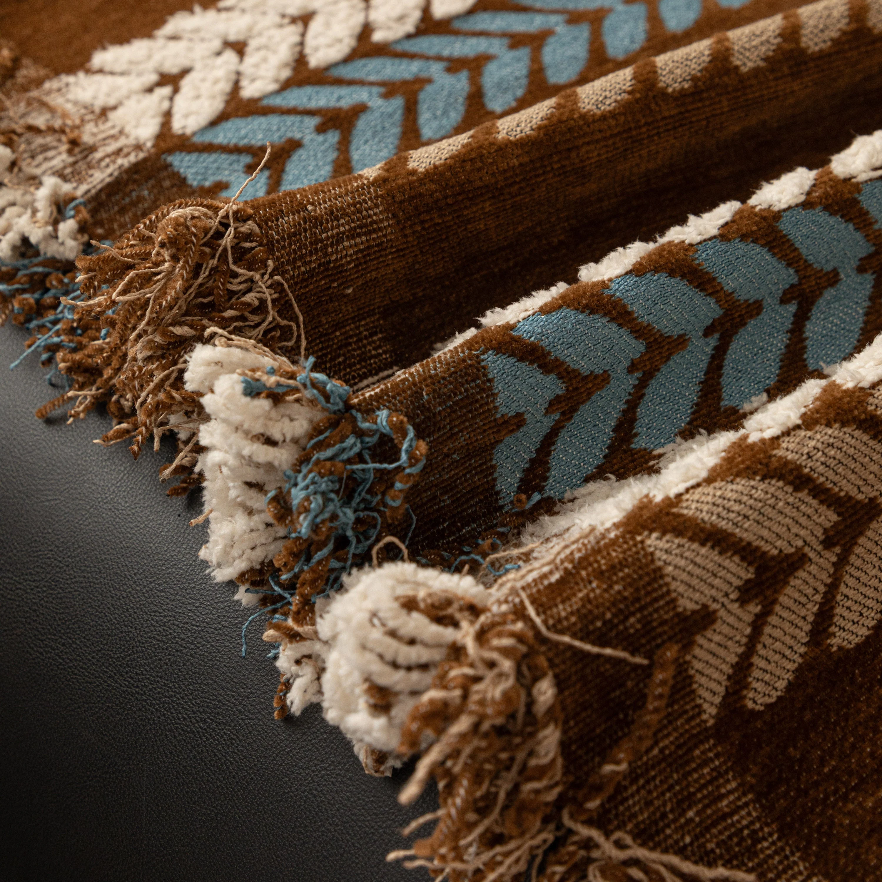 Cozy Decorative Throw Blanket for Couches, Boho Plush Woven Sofa Cover with Stripes - Image 17