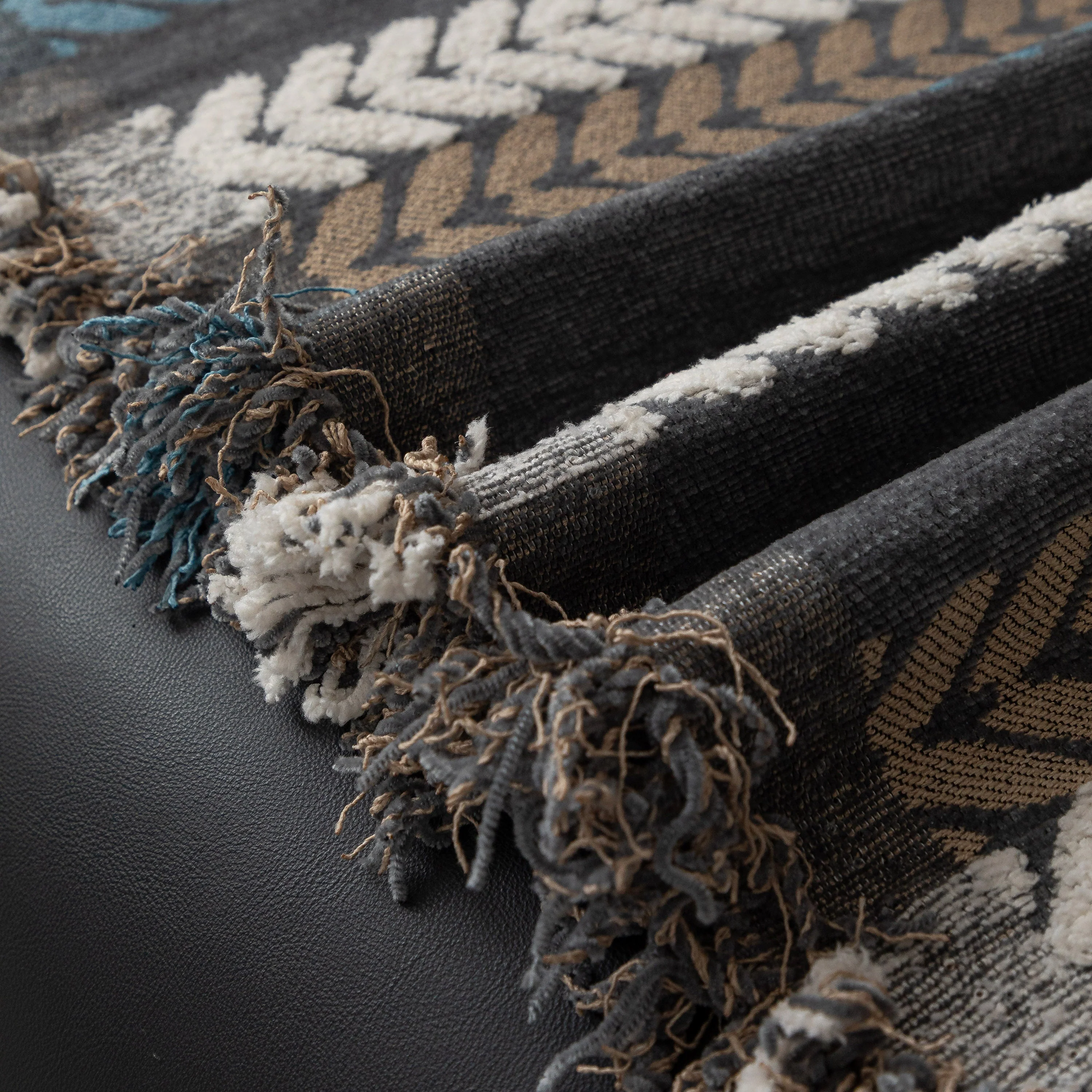 Cozy Decorative Throw Blanket for Couches, Boho Plush Woven Sofa Cover with Stripes - Image 39