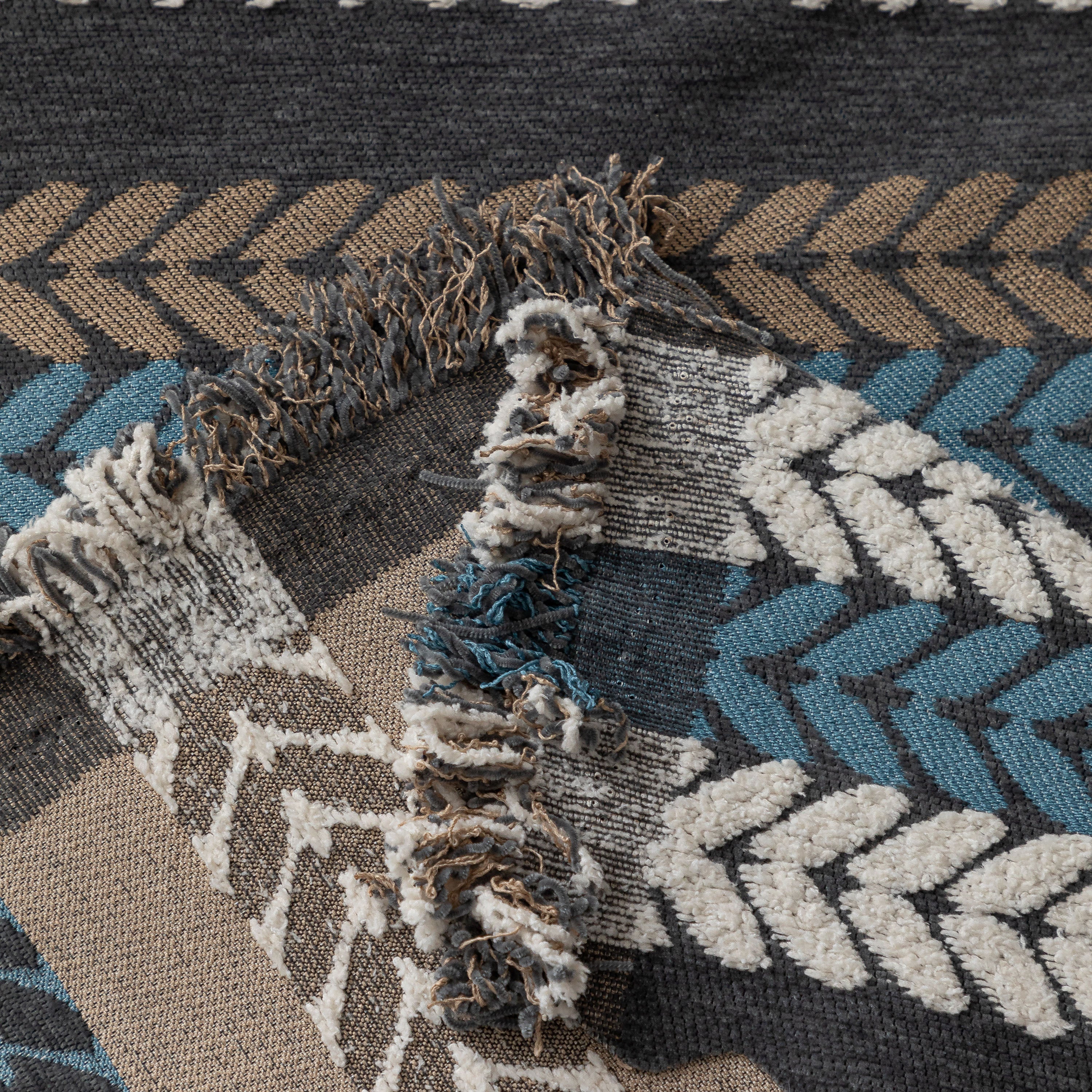 Cozy Decorative Throw Blanket for Couches, Boho Plush Woven Sofa Cover with Stripes - Image 40