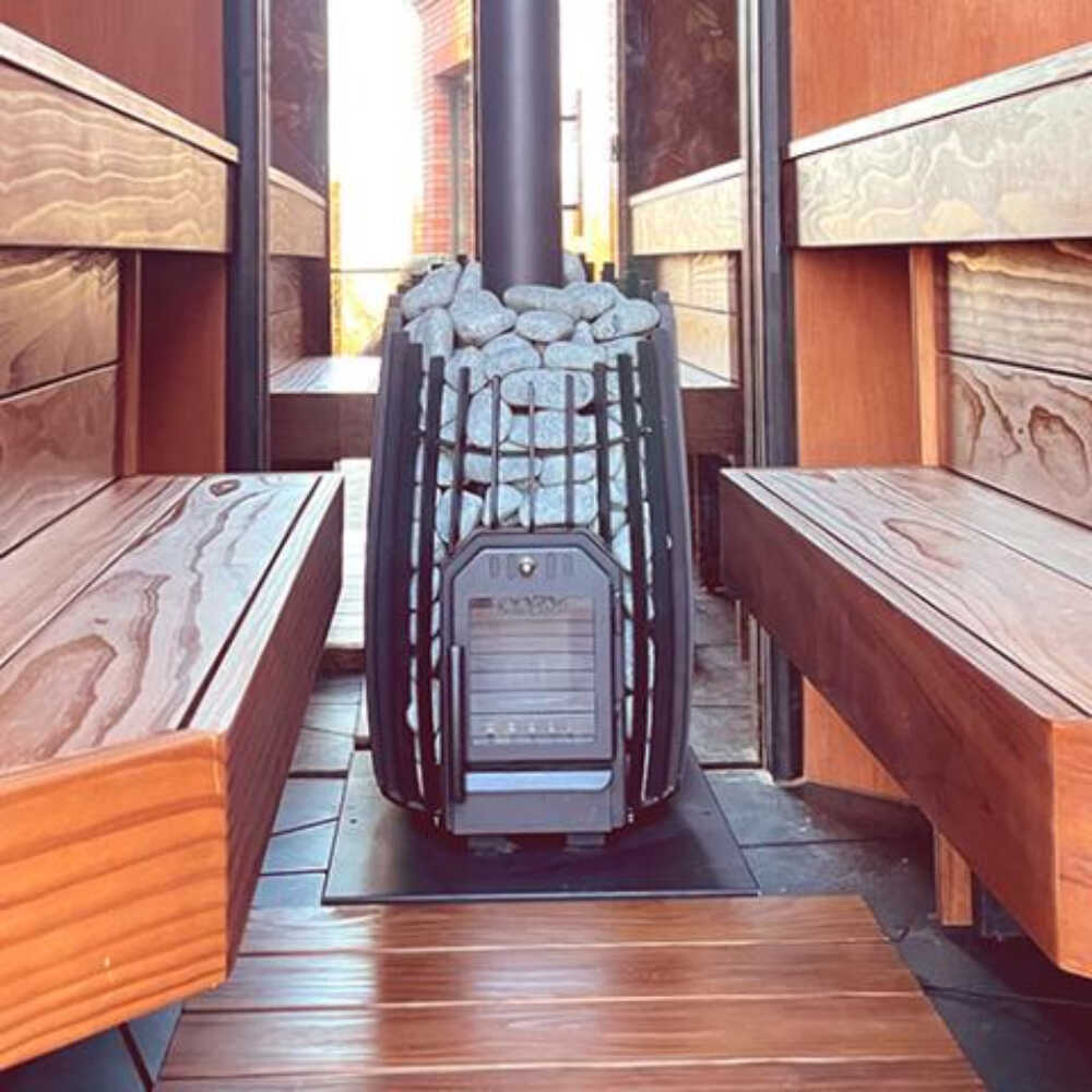 Cozy Heat SW Thru-Wall Wood Burning Sauna Stove With Sauna Stones [COZY SW-TW] (SAK69342) - Image 9