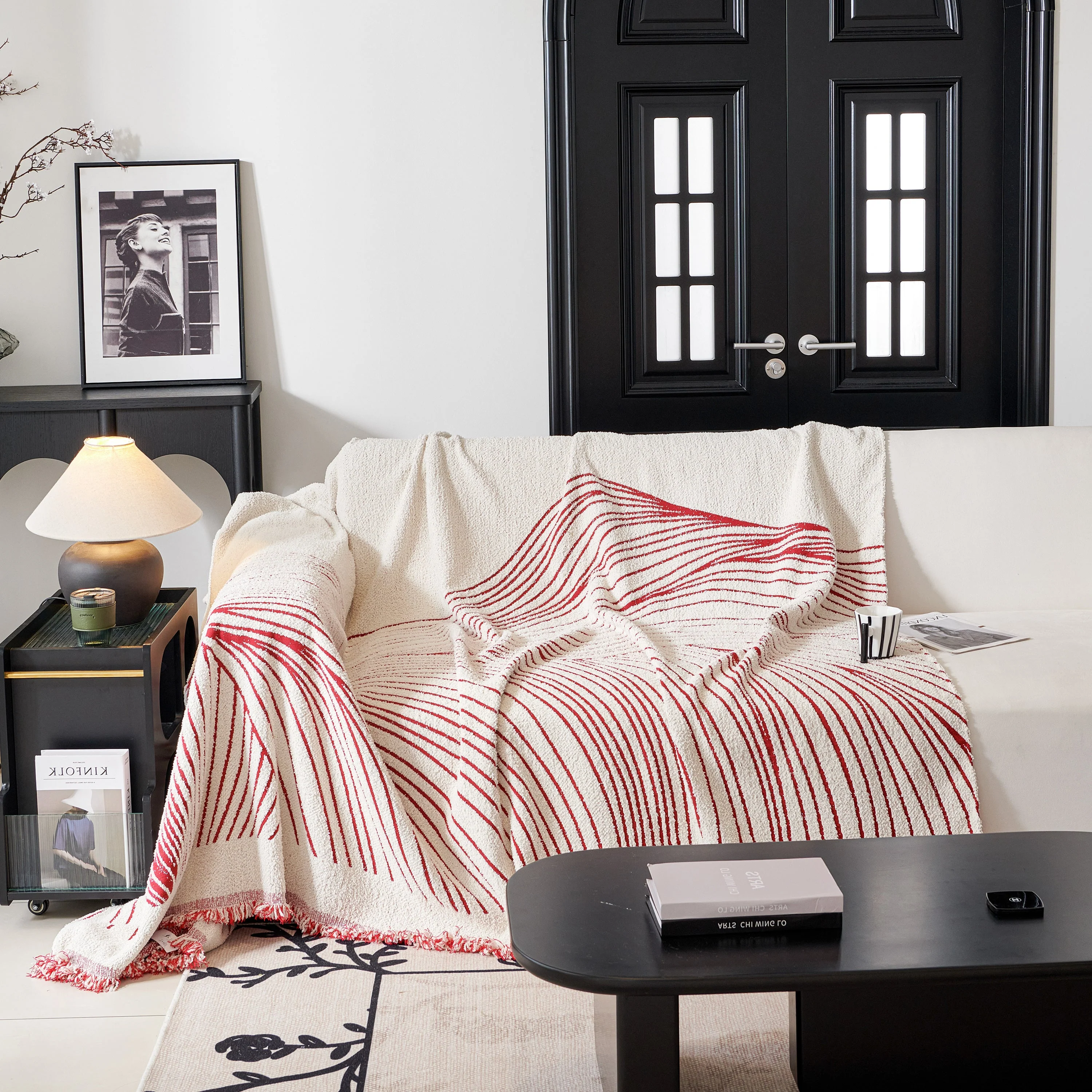 Cozy Striped Sofa Throw Blanket L Shaped Sectional Couch Covers Luxury Throws for Sofas - Image 10
