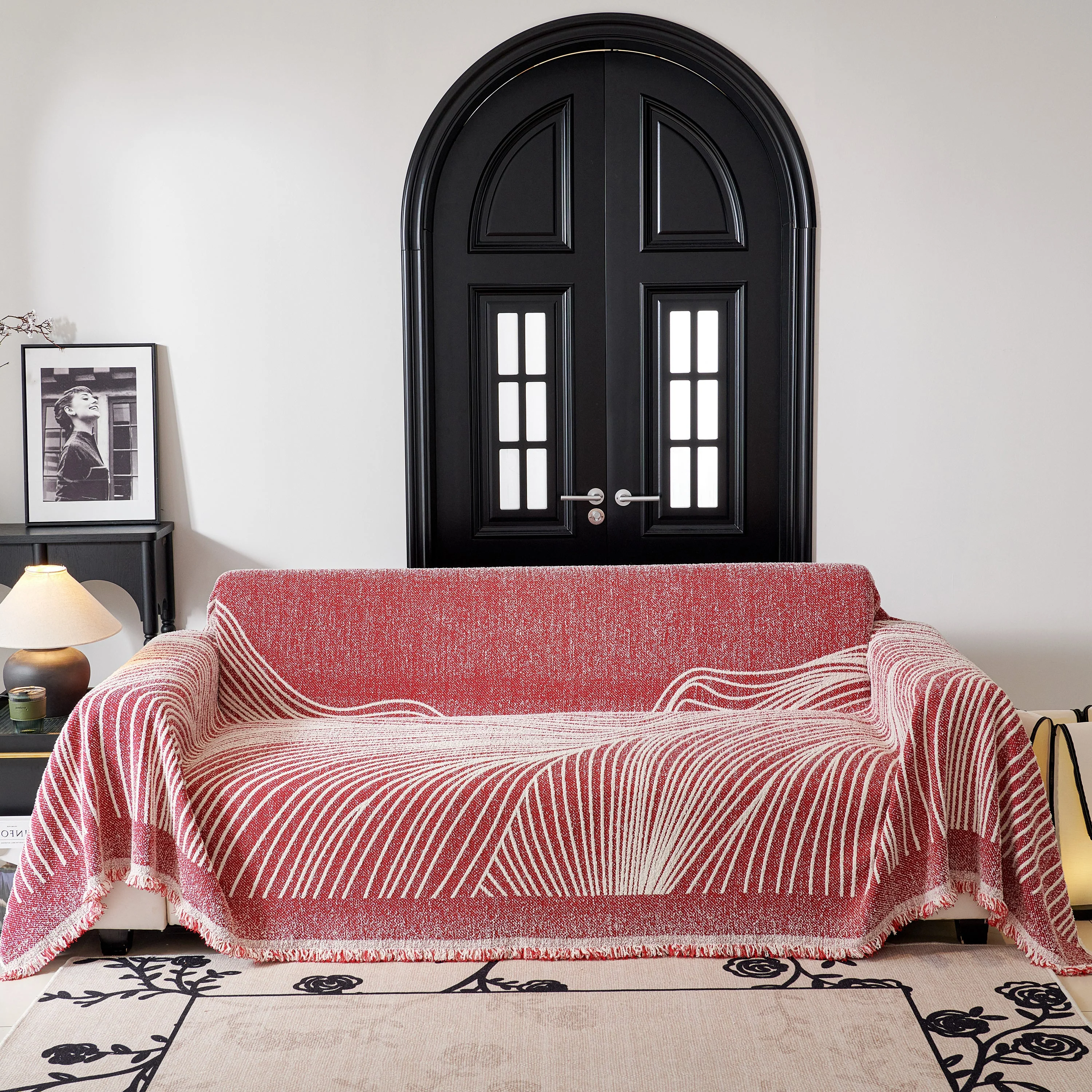 Cozy Striped Sofa Throw Blanket L Shaped Sectional Couch Covers Luxury Throws for Sofas - Image 11