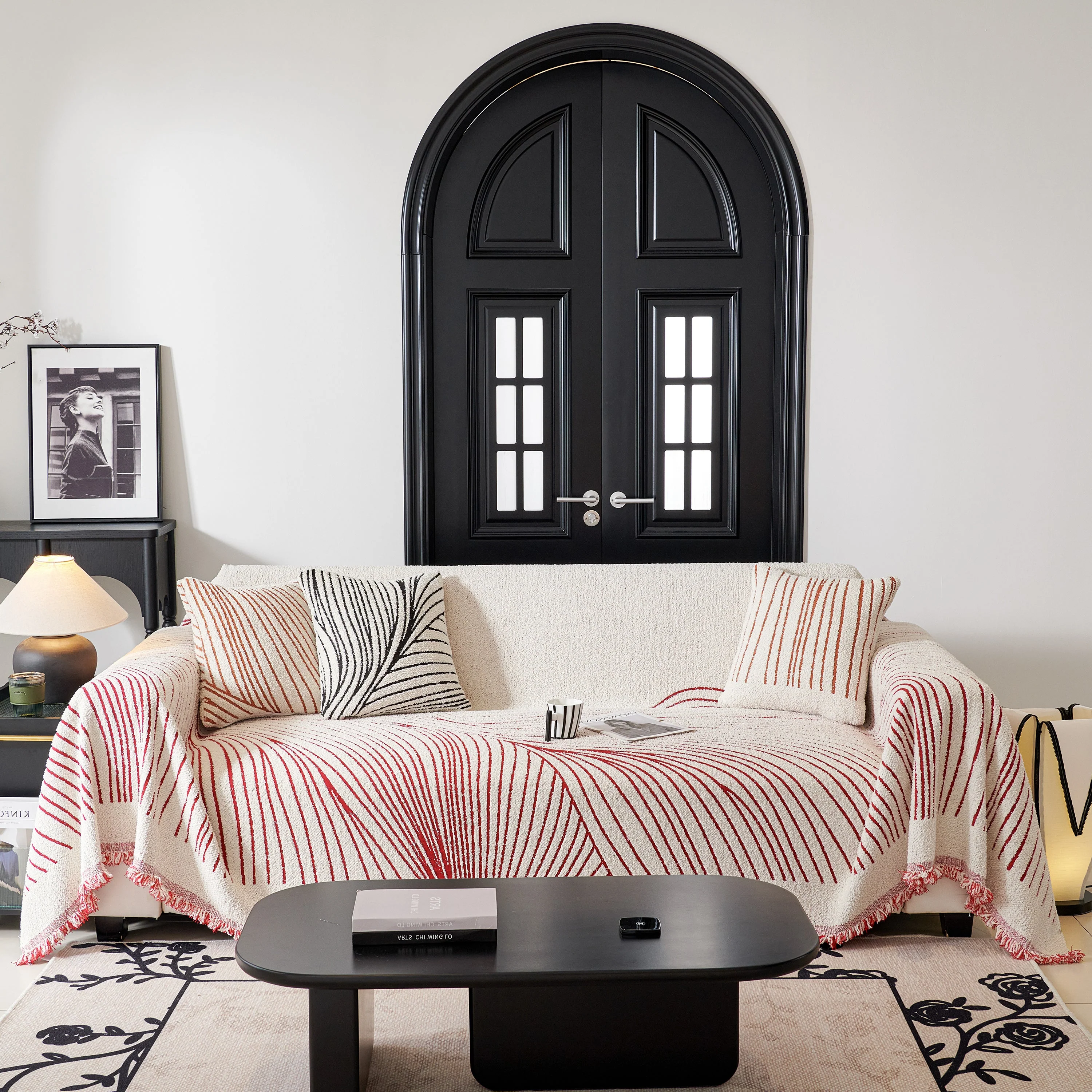 Cozy Striped Sofa Throw Blanket L Shaped Sectional Couch Covers Luxury Throws for Sofas - Image 13
