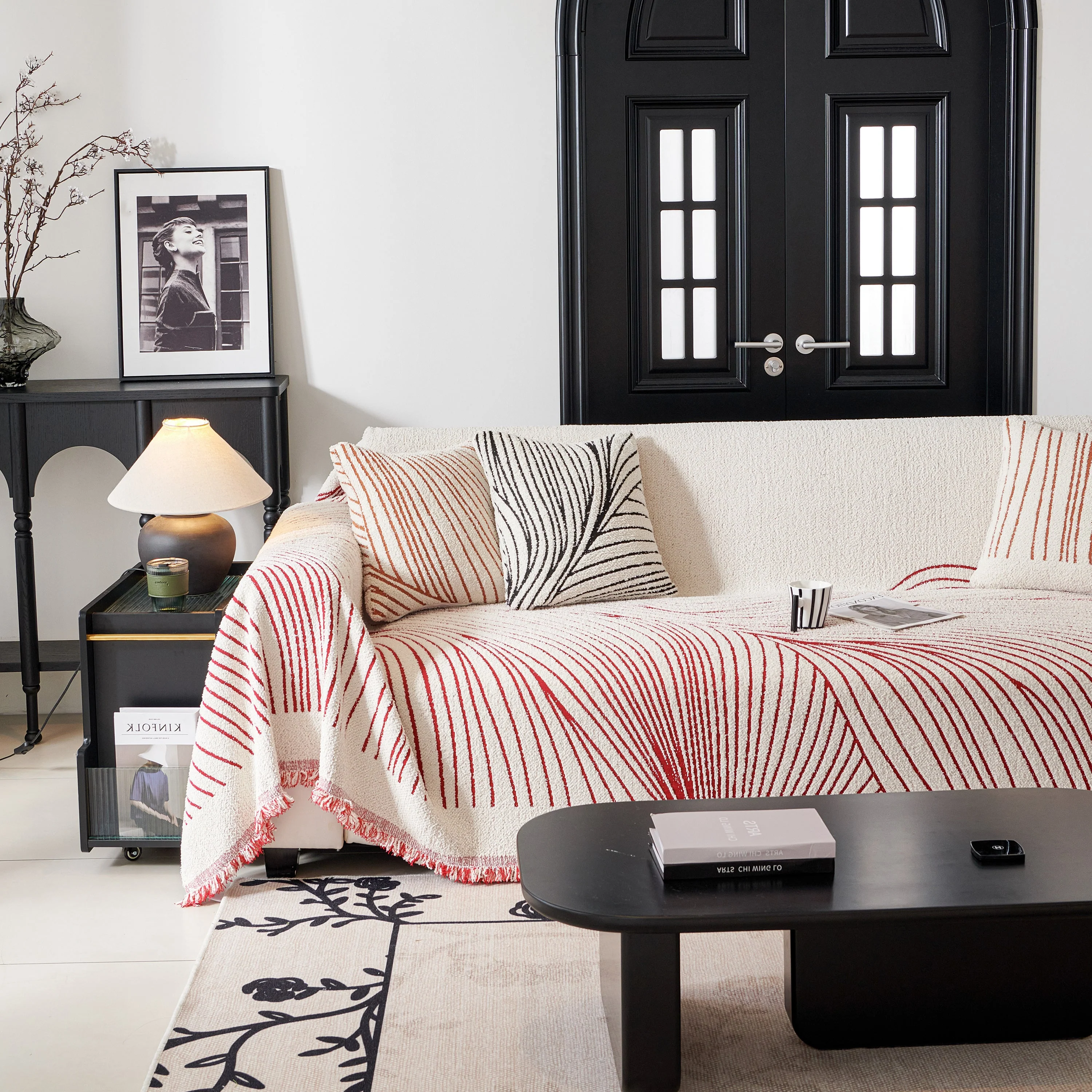 Cozy Striped Sofa Throw Blanket L Shaped Sectional Couch Covers Luxury Throws for Sofas - Image 14