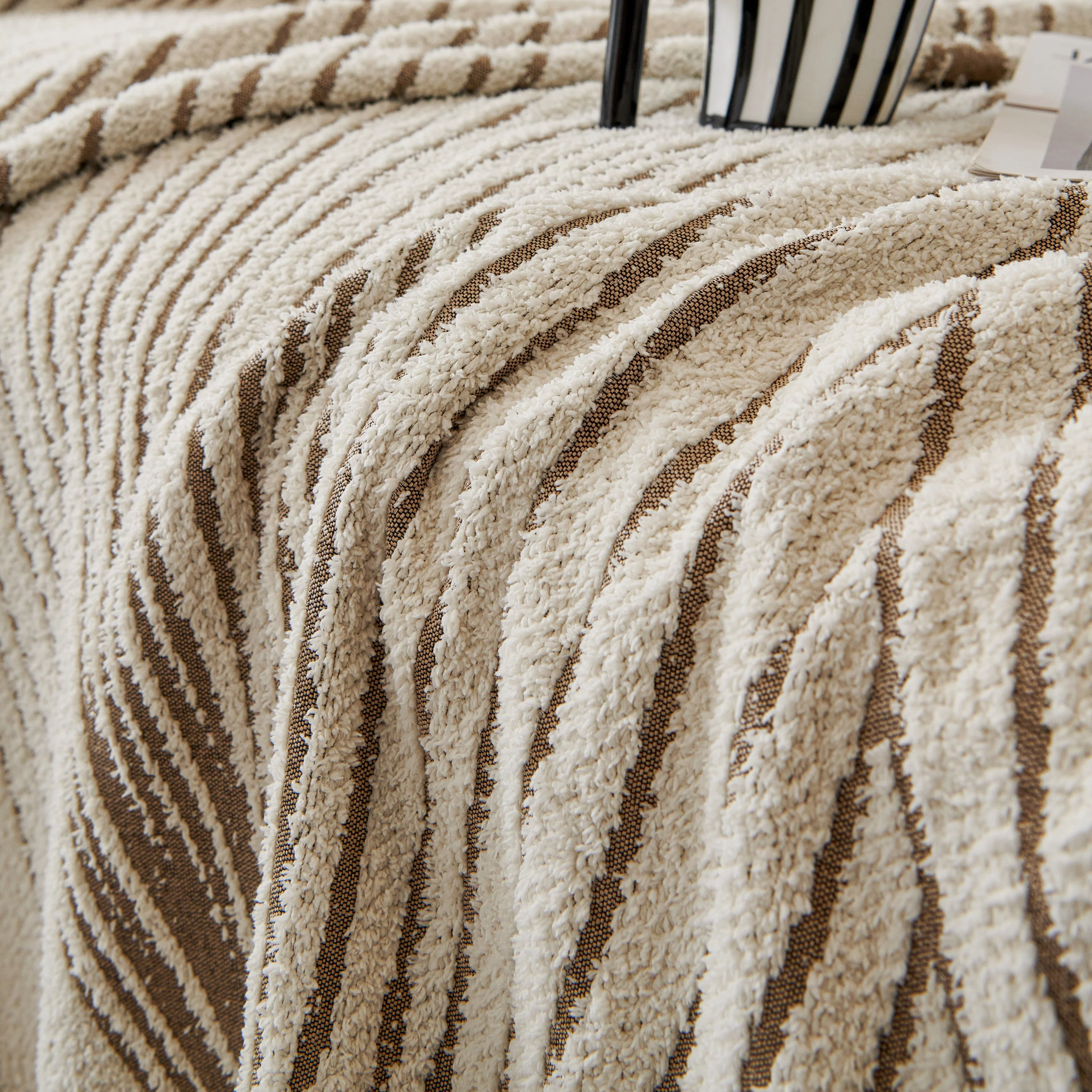 Cozy Striped Sofa Throw Blanket L Shaped Sectional Couch Covers Luxury Throws for Sofas - Image 65