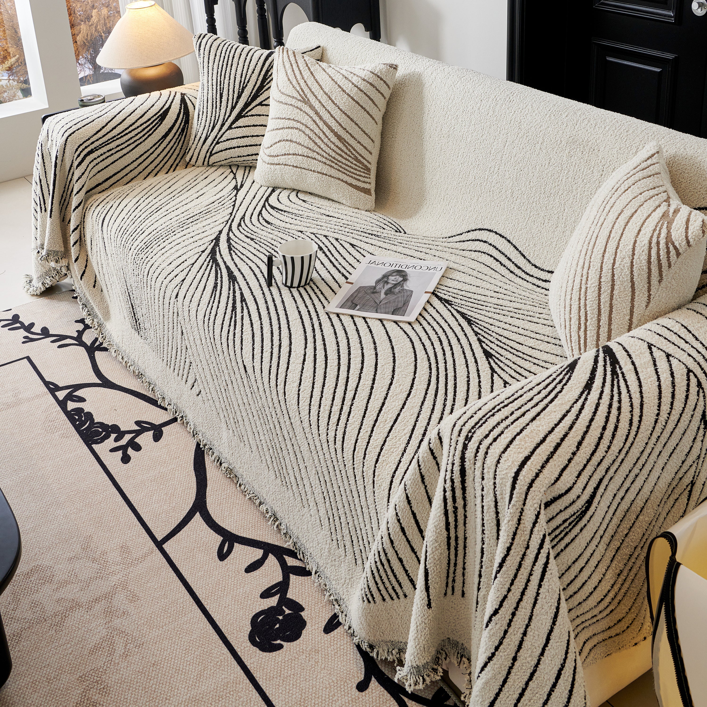 Cozy Striped Sofa Throw Blanket L Shaped Sectional Couch Covers Luxury Throws for Sofas - Image 96