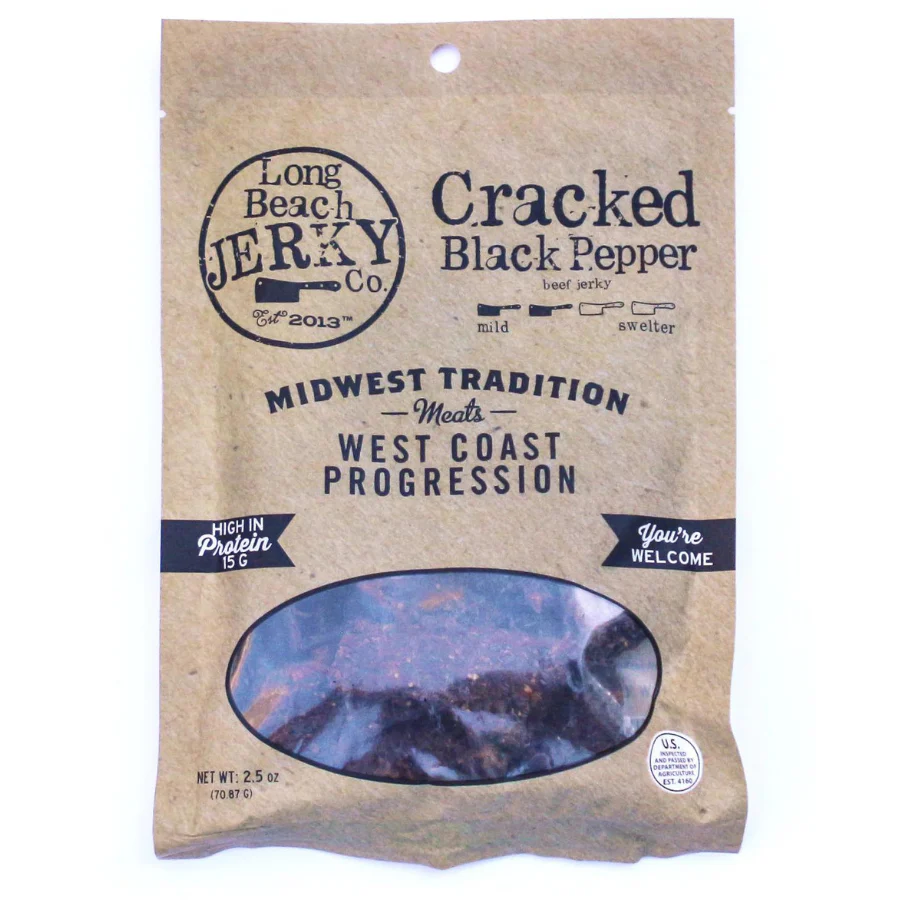 Cracked Black Pepper Beef Jerky | 2.5 oz | Pack of 2 | JVL Enterprises - Image 2