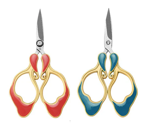 Craft Scissors for Felting & Embroidery Wizardi F07-M13-1-orange-blue - Image 2