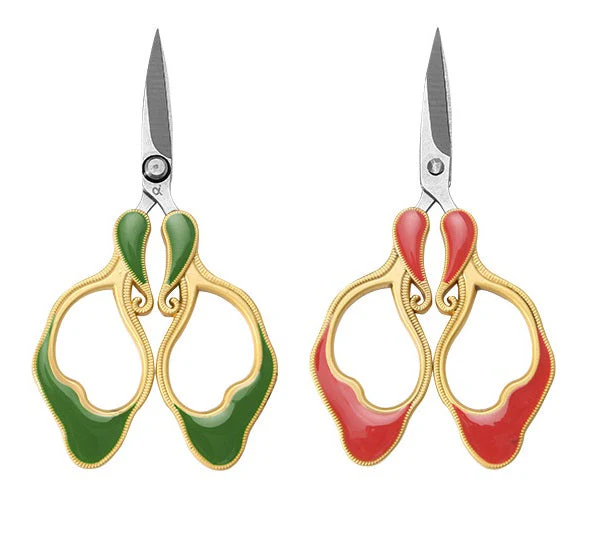 Craft Scissors for Felting & Embroidery Wizardi F07-M13-1-orange-green - Image 2