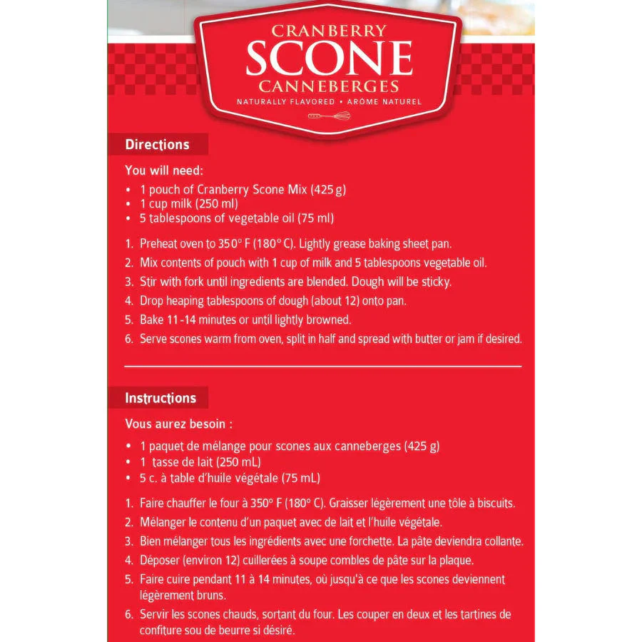 Cranberry Scone Mix | Pack of 2 | 15 oz | Cobblestone Kitchen - Image 9