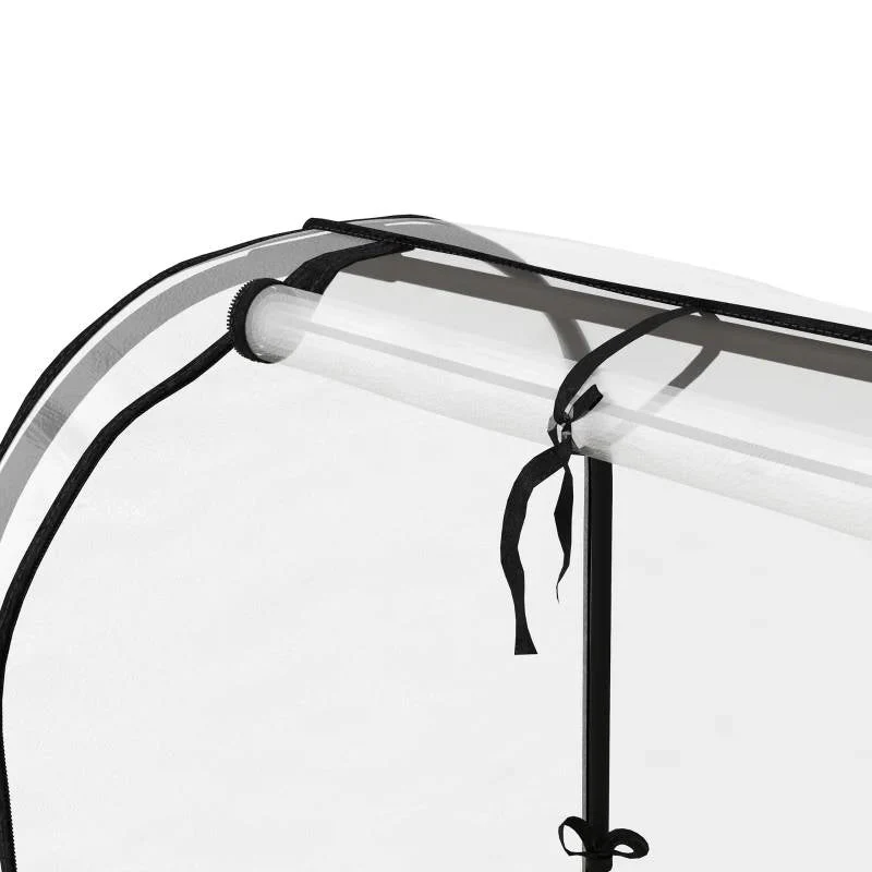 Cream Elevated Metal Raised Garden Bed w/ Greenhouse Cover - Image 4