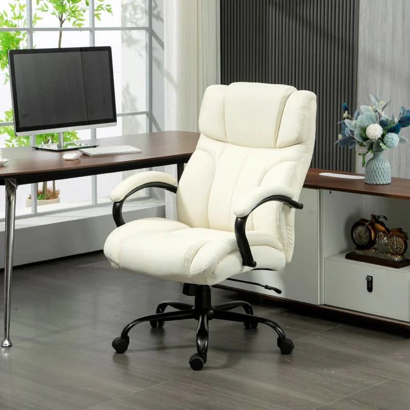 Cream White Big/Tall Adjustable Height Office Chair - 500 lbs. Weight Capacity - Image 2