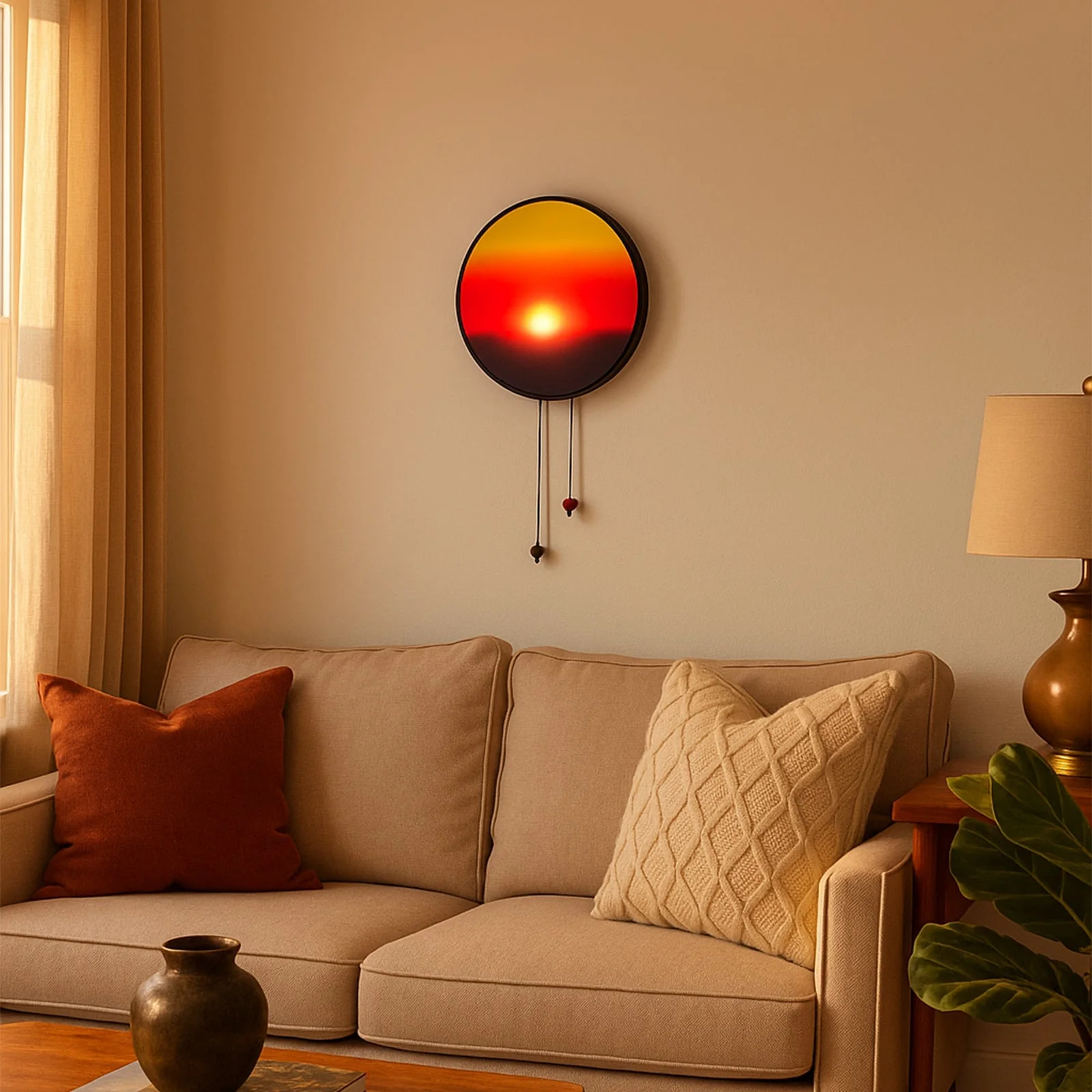 Creative Sunset Hand Pulled Night Light, Movable Sunrise to Sunset Scenery Wall Lamp, Battery Rechargeable Wall Light - Image 2