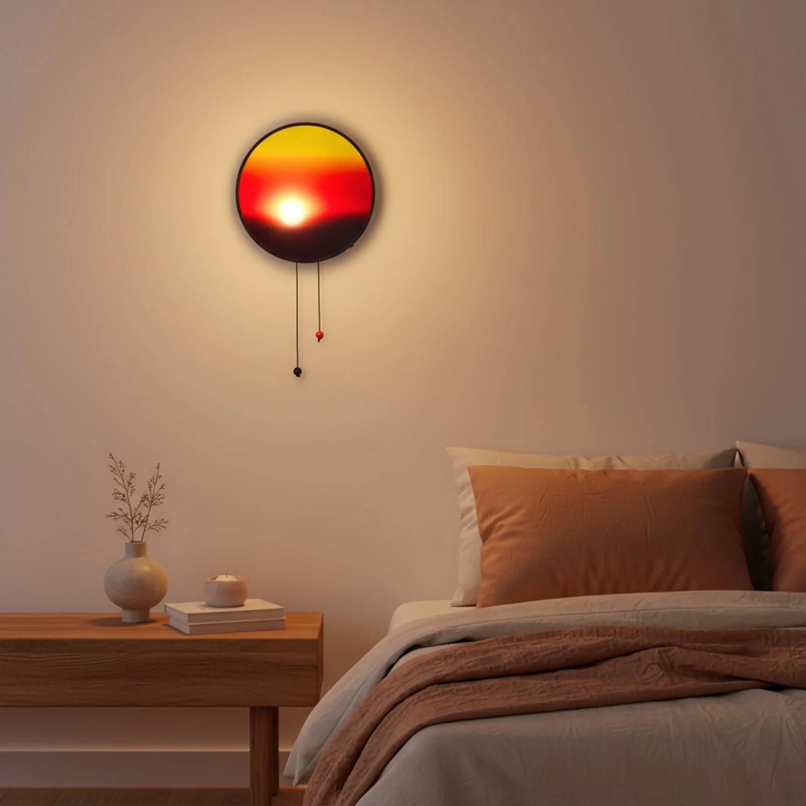 Creative Sunset Hand Pulled Night Light, Movable Sunrise to Sunset Scenery Wall Lamp, Battery Rechargeable Wall Light - Image 3