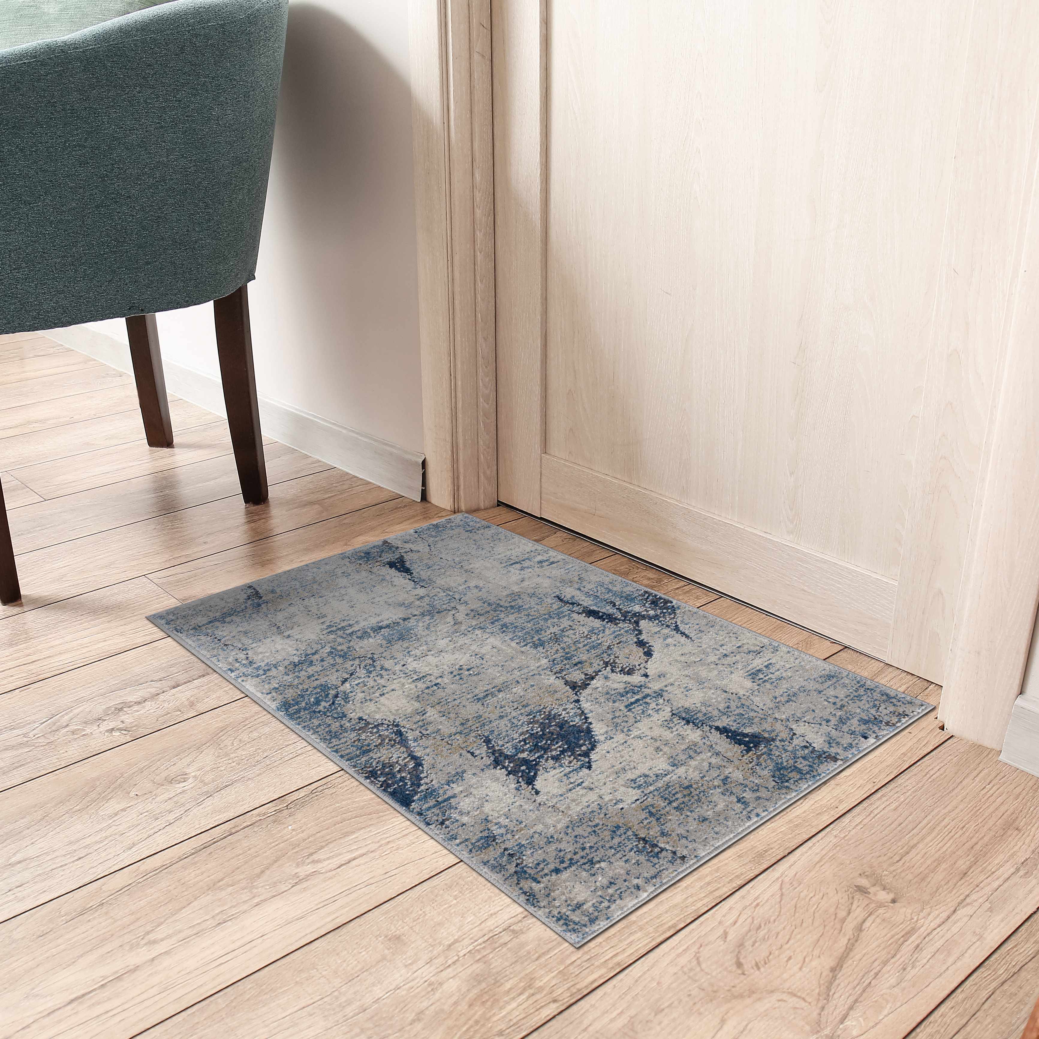 Creighton Blue Marble Textured Luxe Rug - Image 12