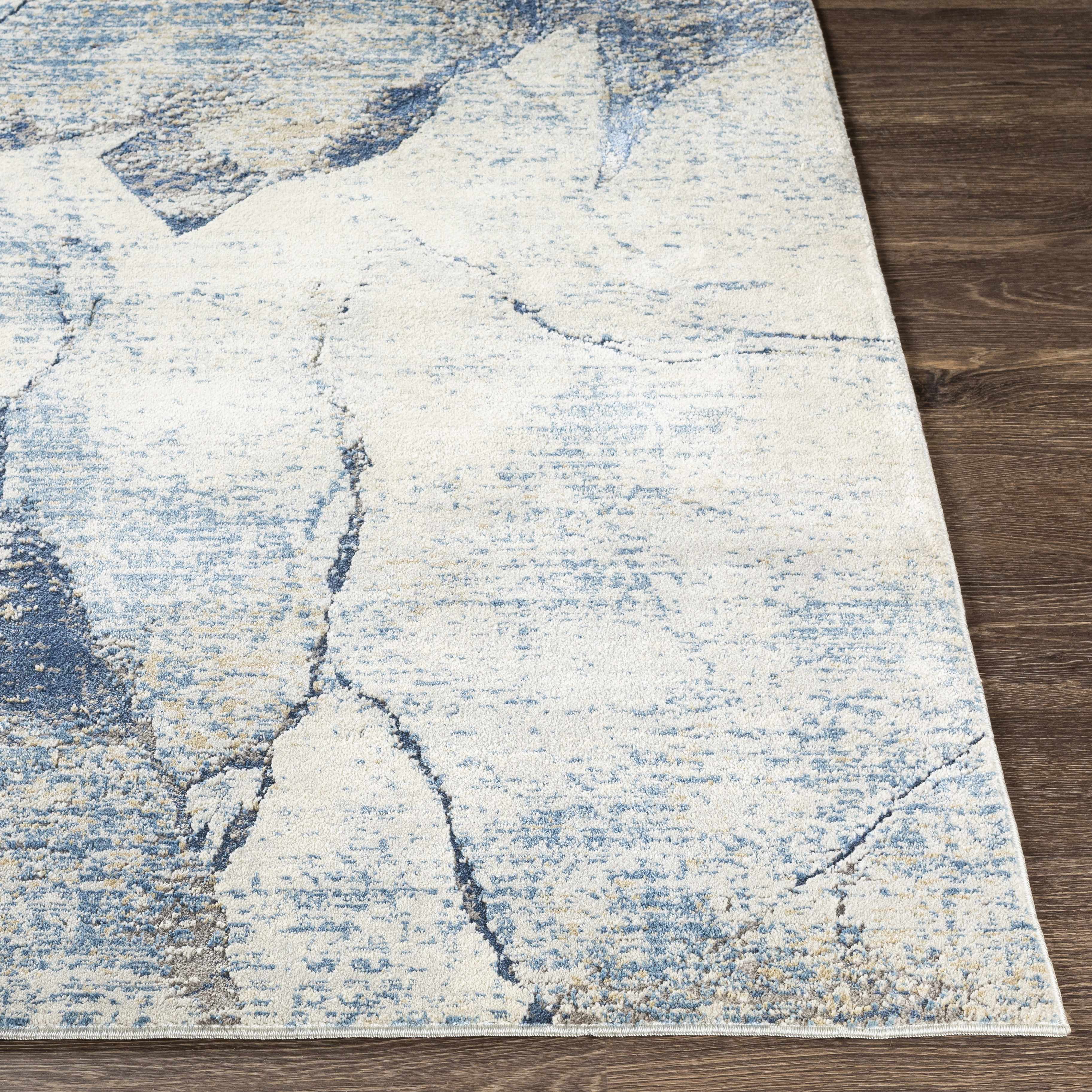 Creighton Blue Marble Textured Luxe Rug - Image 8