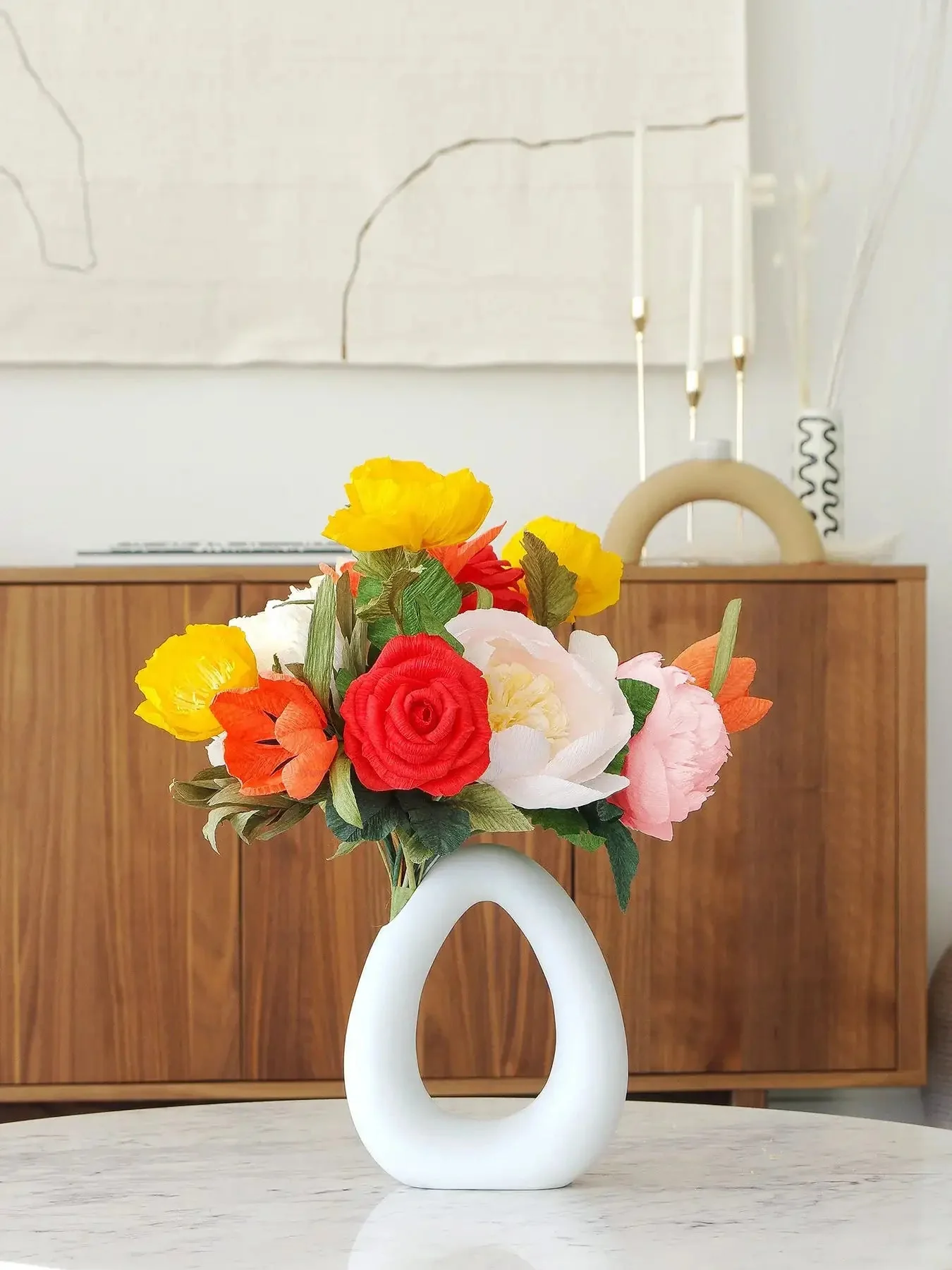 Crêpe Paper Suzette | Colorful Paper Flower Bouquet - Image 3