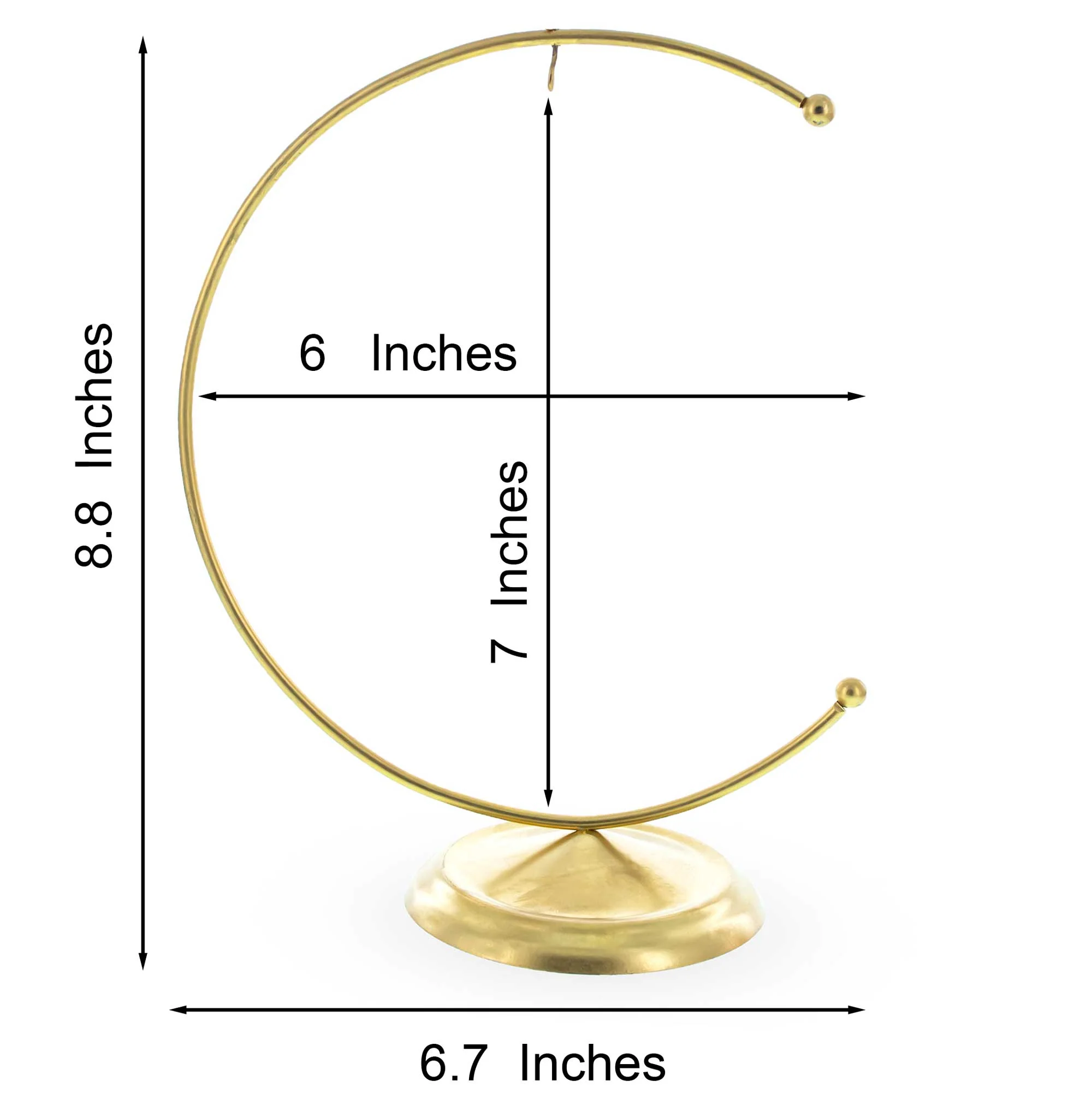 Crescent Moon Gold Metal Ornament Display Stand 8.8 Inches (Poland) - Image 3