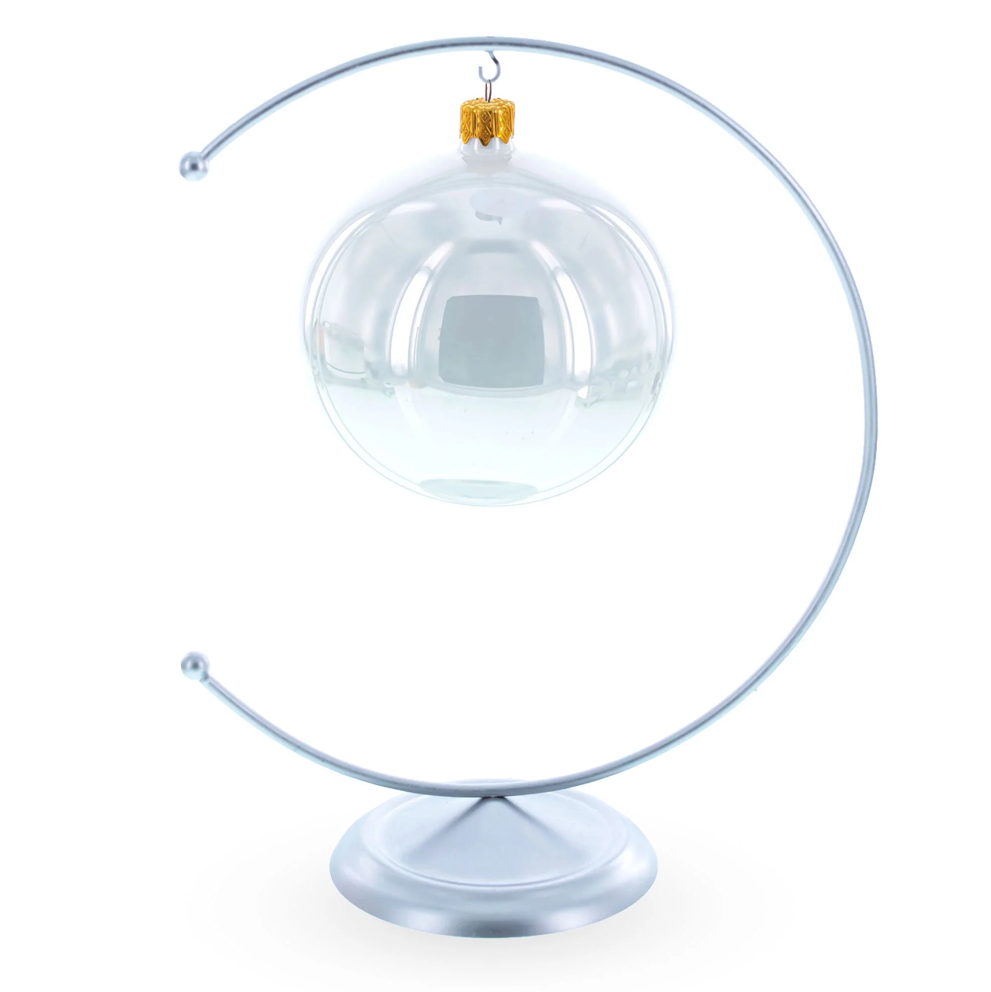 Crescent Moon Silver Metal Ornament Display Stand 8.8 Inches (Poland) - Image 2