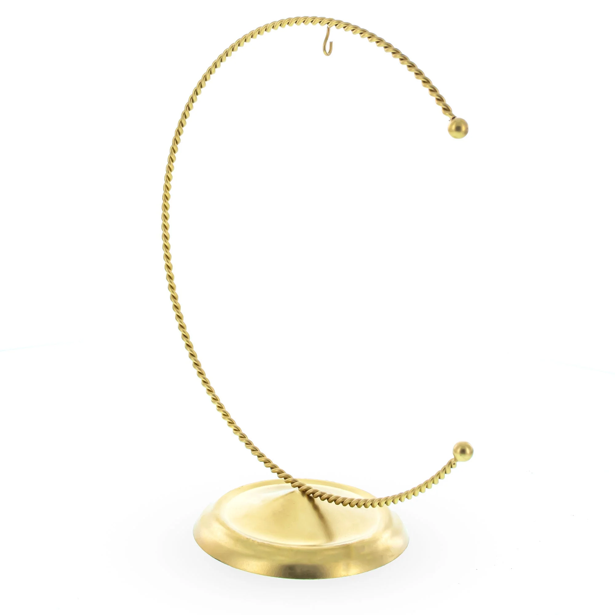 Crescent Moon Twisted Gold Metal Ornament Display Stand 9 Inches (Poland) - Image 4