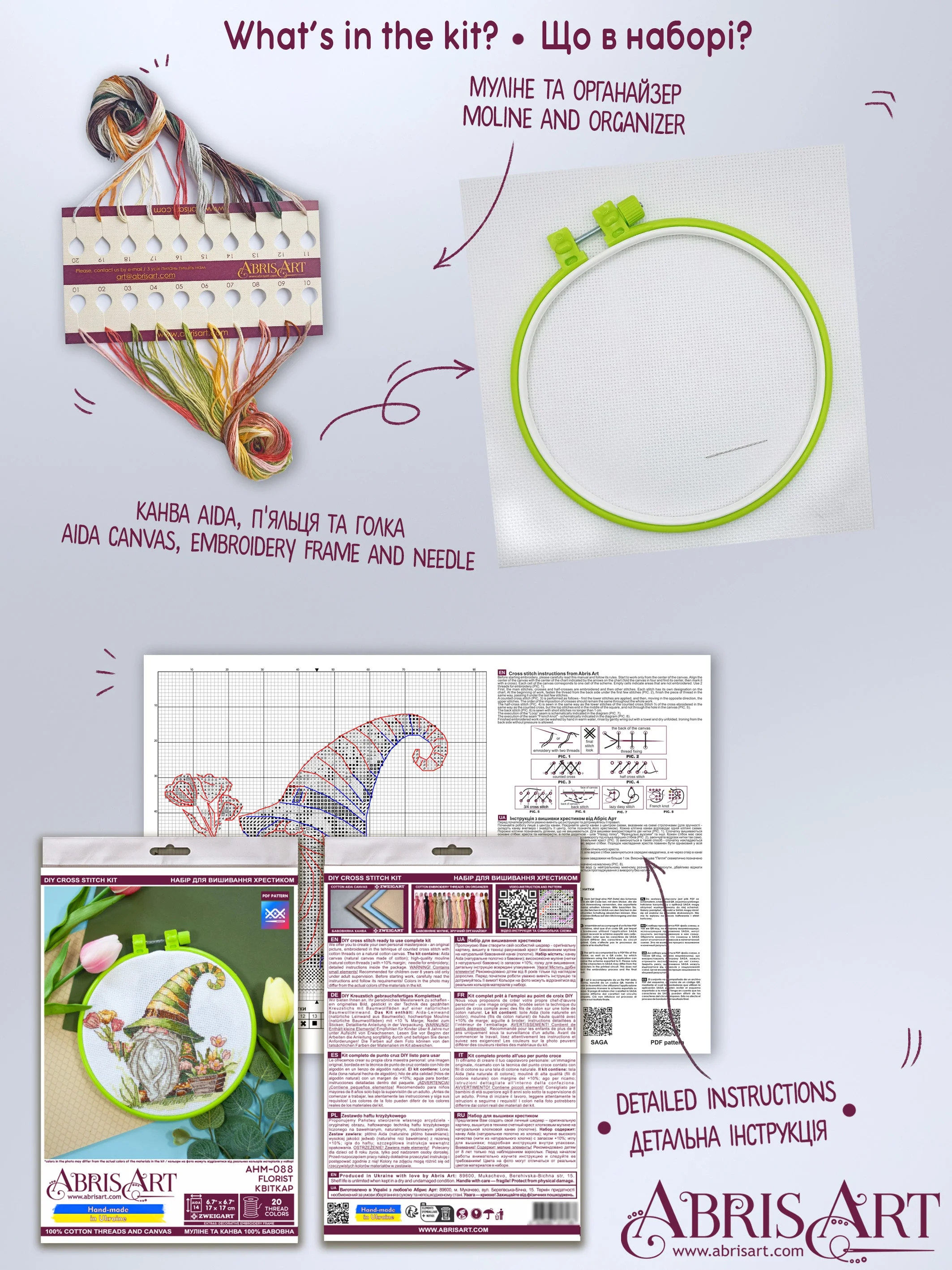 Cross-stitch kit - Florist AHM-088 - Image 6