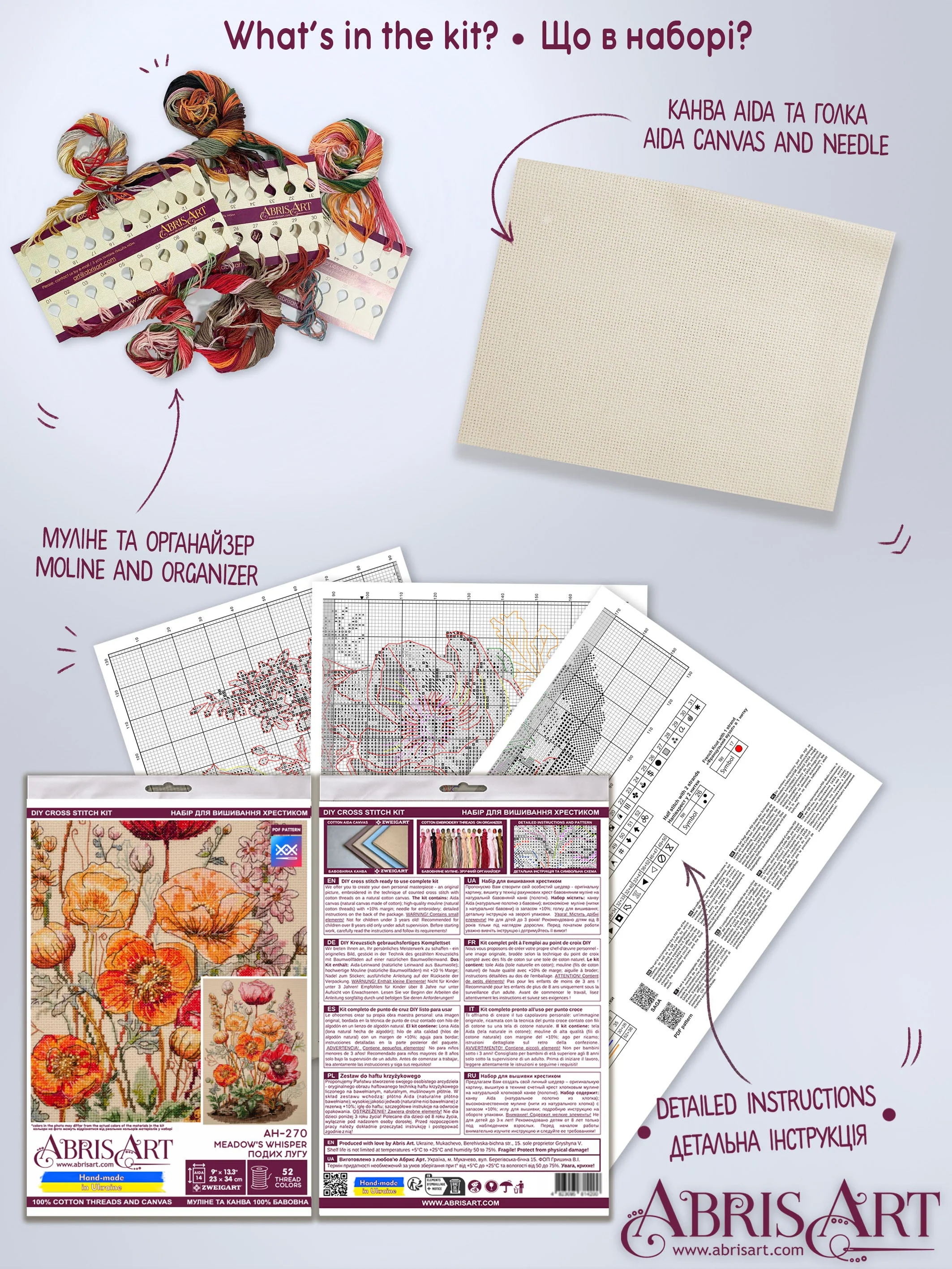 Cross-stitch kit - Meadow`s Whisper AH-270 - Image 7