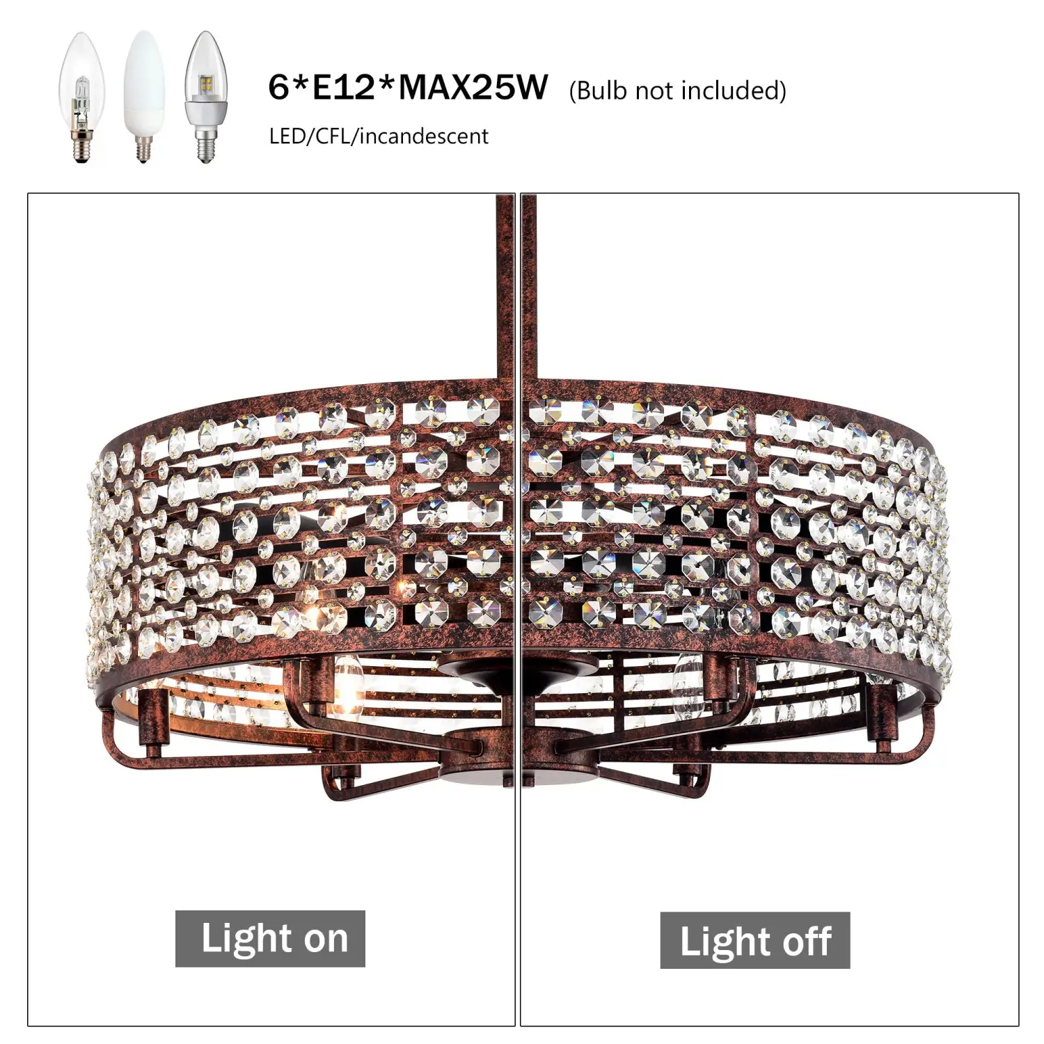 Crystal Accented Chandelier Ceiling Fan for Modern Interiors - Image 10