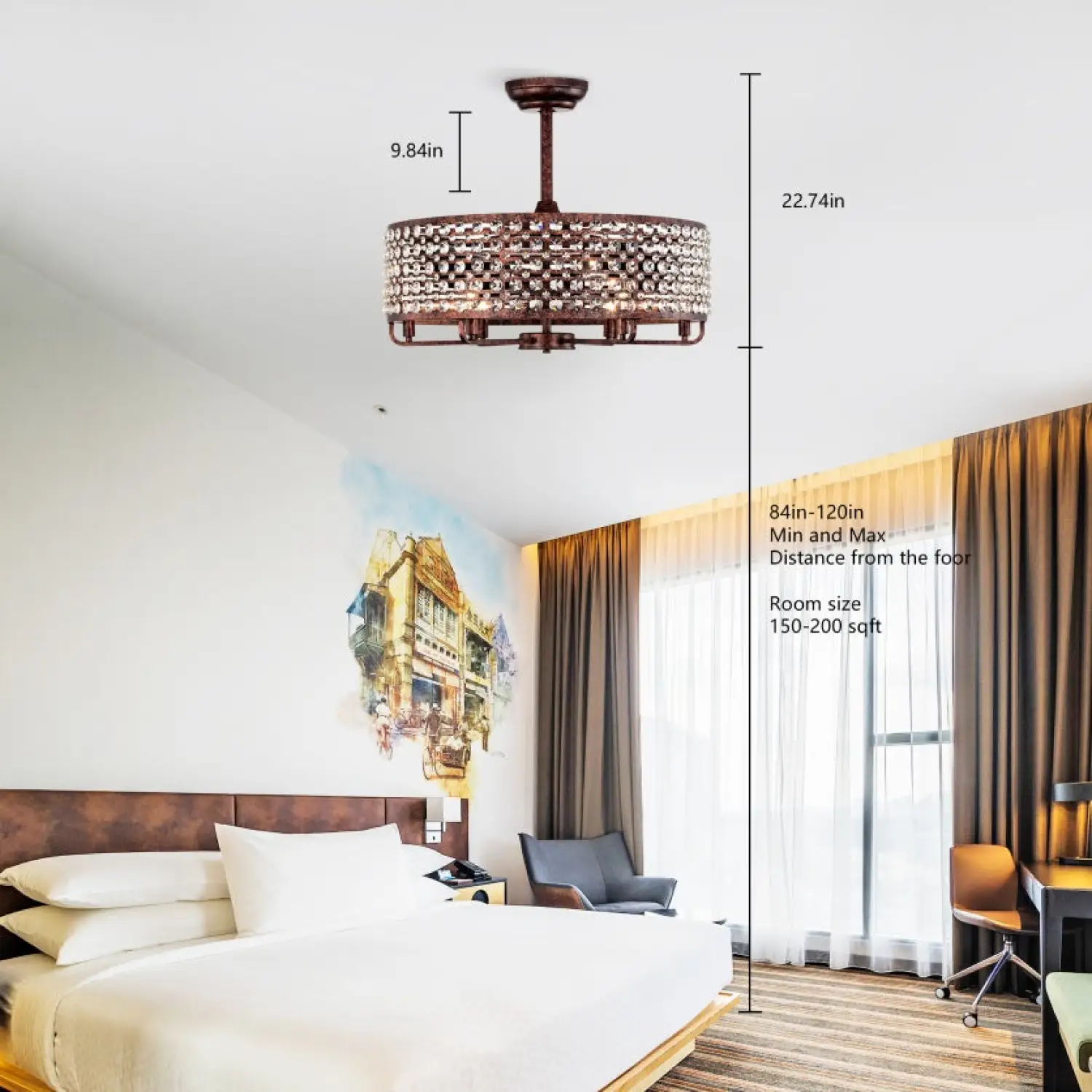 Crystal Accented Chandelier Ceiling Fan for Modern Interiors - Image 5