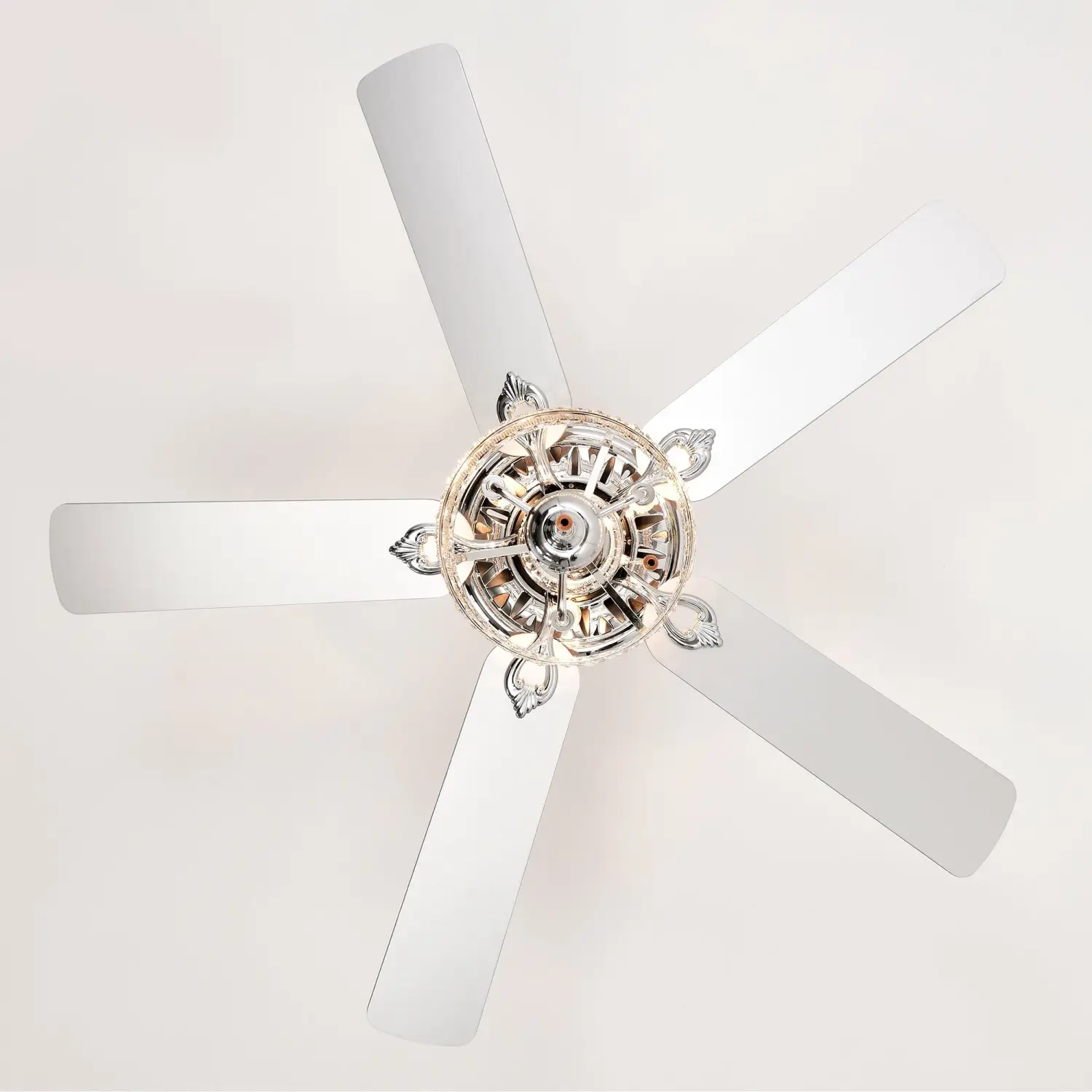 Crystal Ceiling Fan with 5 Reversible Blades and LED Chandelier - Image 10