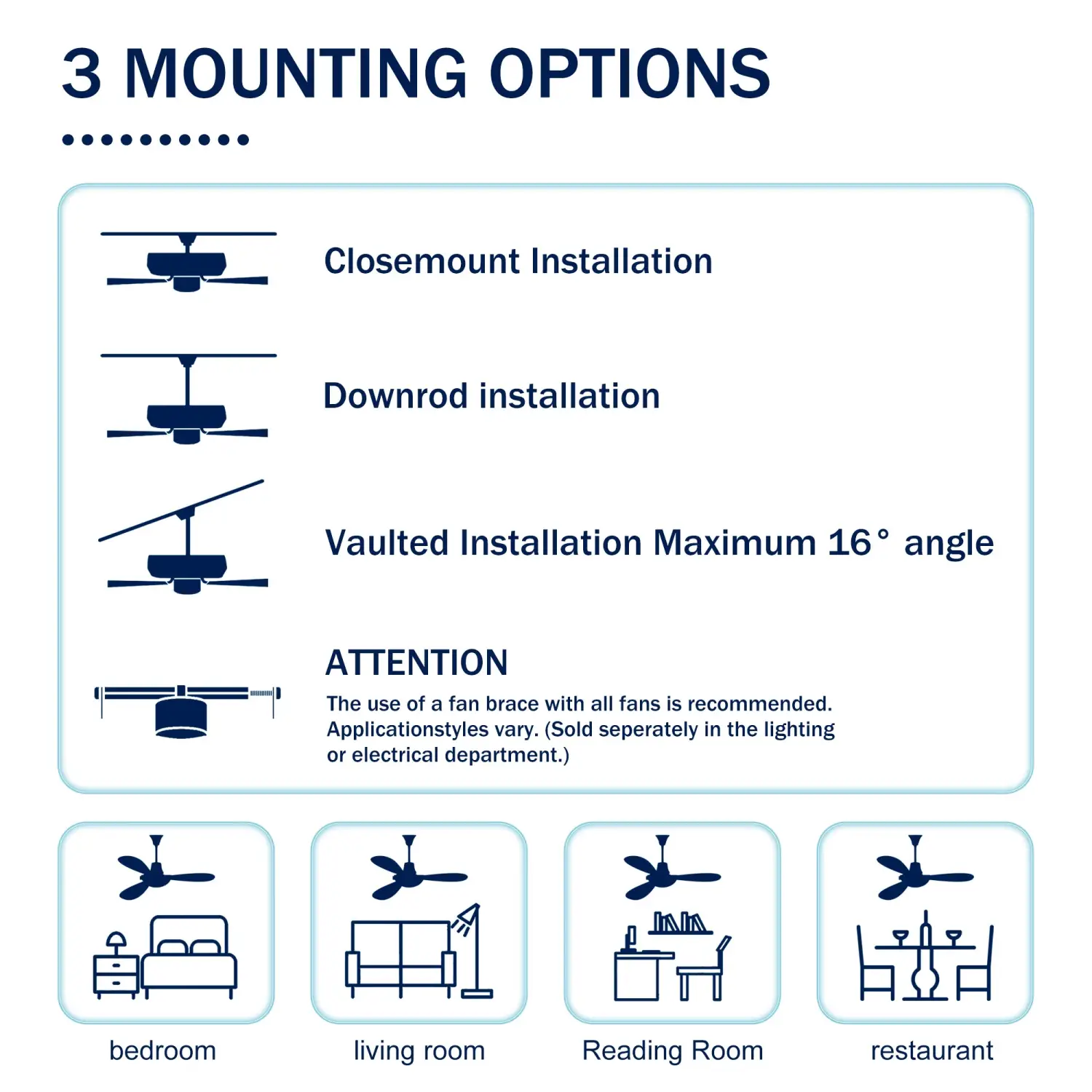 Crystal Ceiling Fan with 5 Reversible Blades and LED Chandelier - Image 7