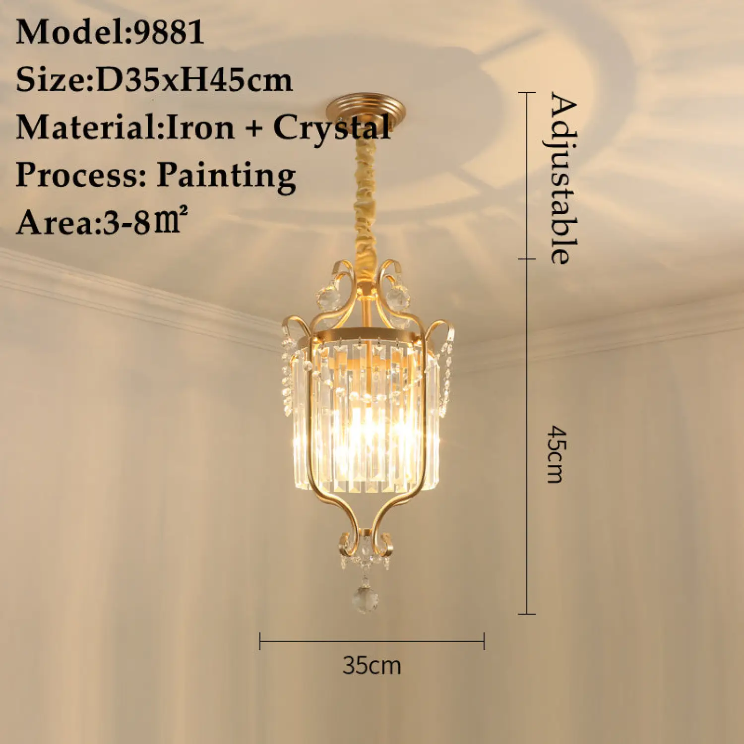 Crystal Chandelier Modern Design with Iron and Elegant Crystal Finish - Image 4