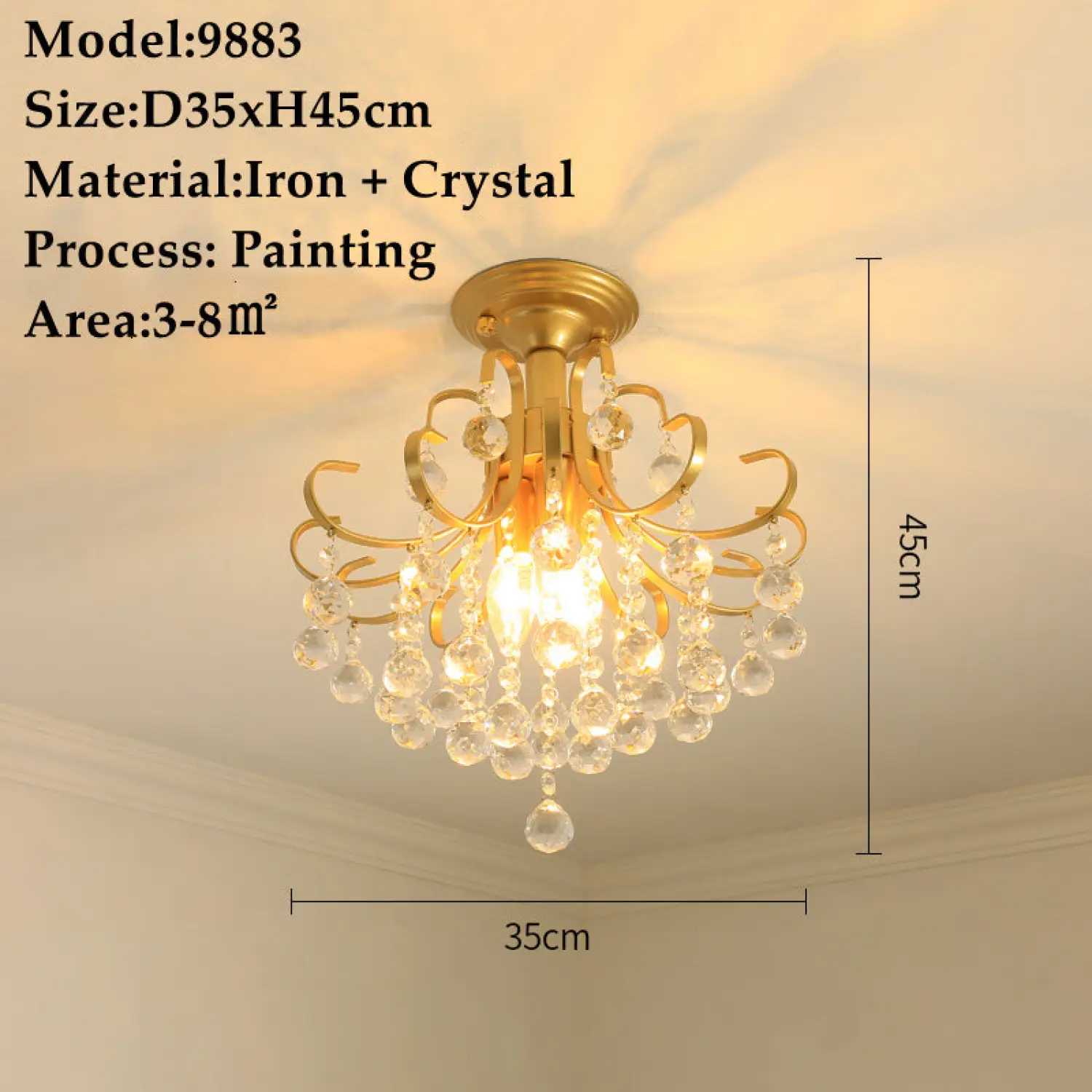 Crystal Chandelier Modern Design with Iron and Elegant Crystal Finish - Image 5