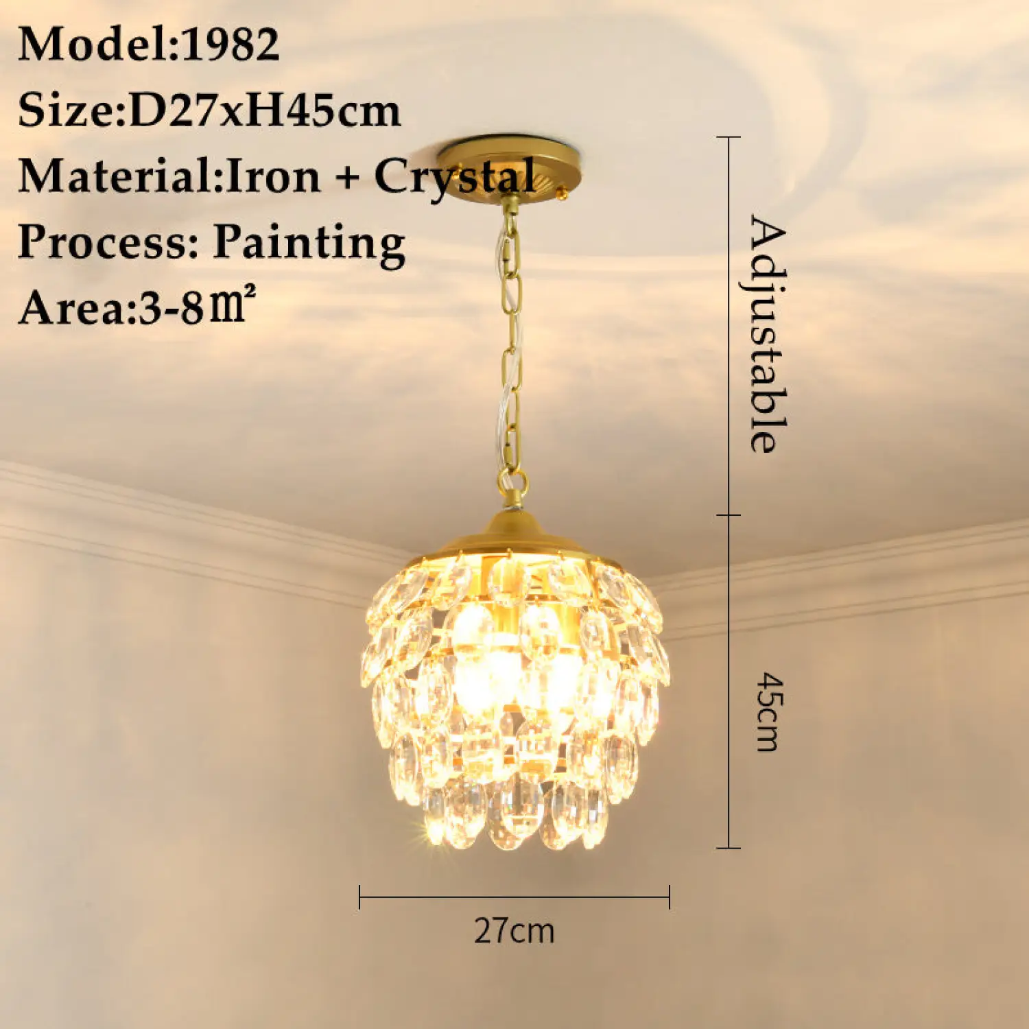 Crystal Chandelier Modern Design with Iron and Elegant Crystal Finish - Image 6