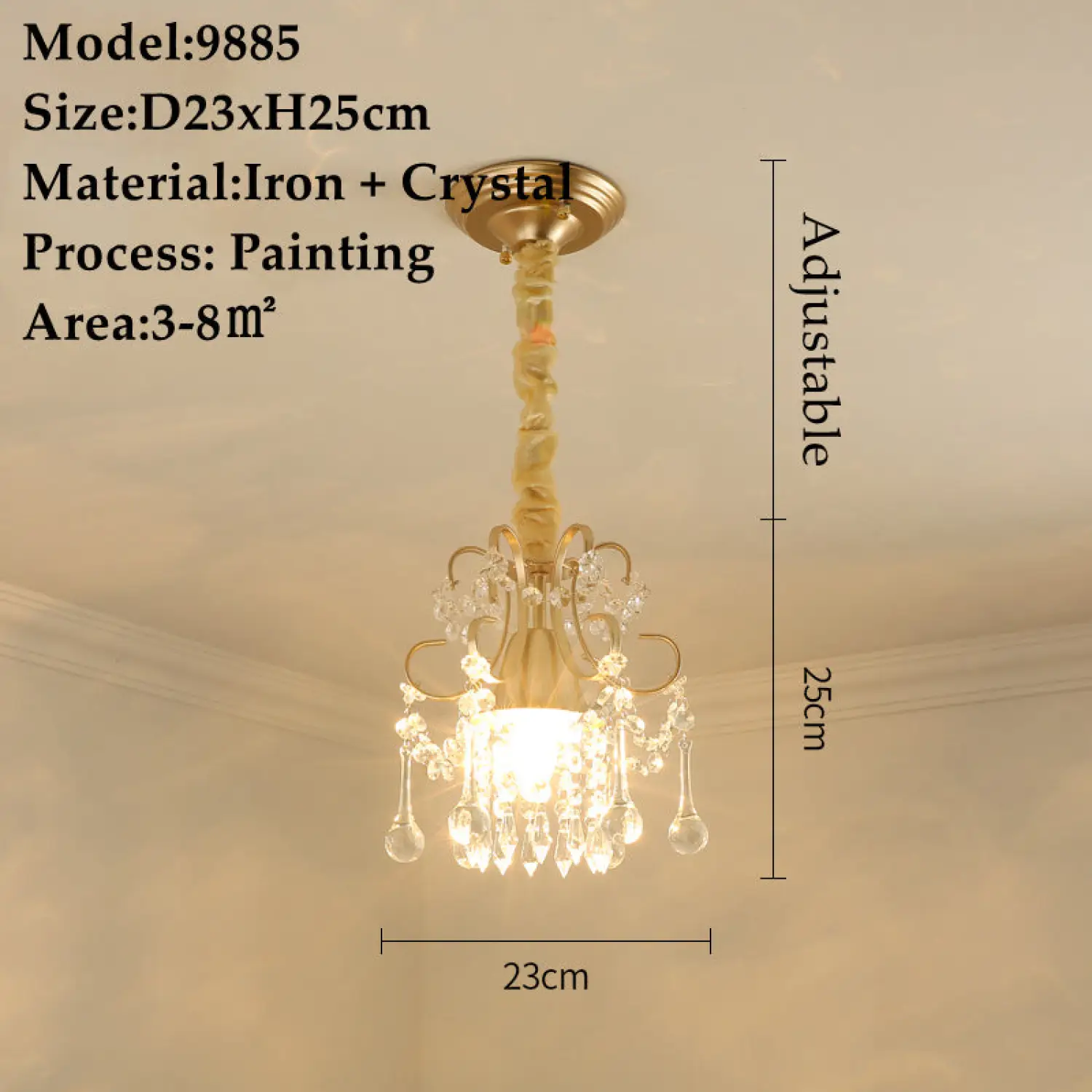 Crystal Chandelier Modern Design with Iron and Elegant Crystal Finish - Image 8
