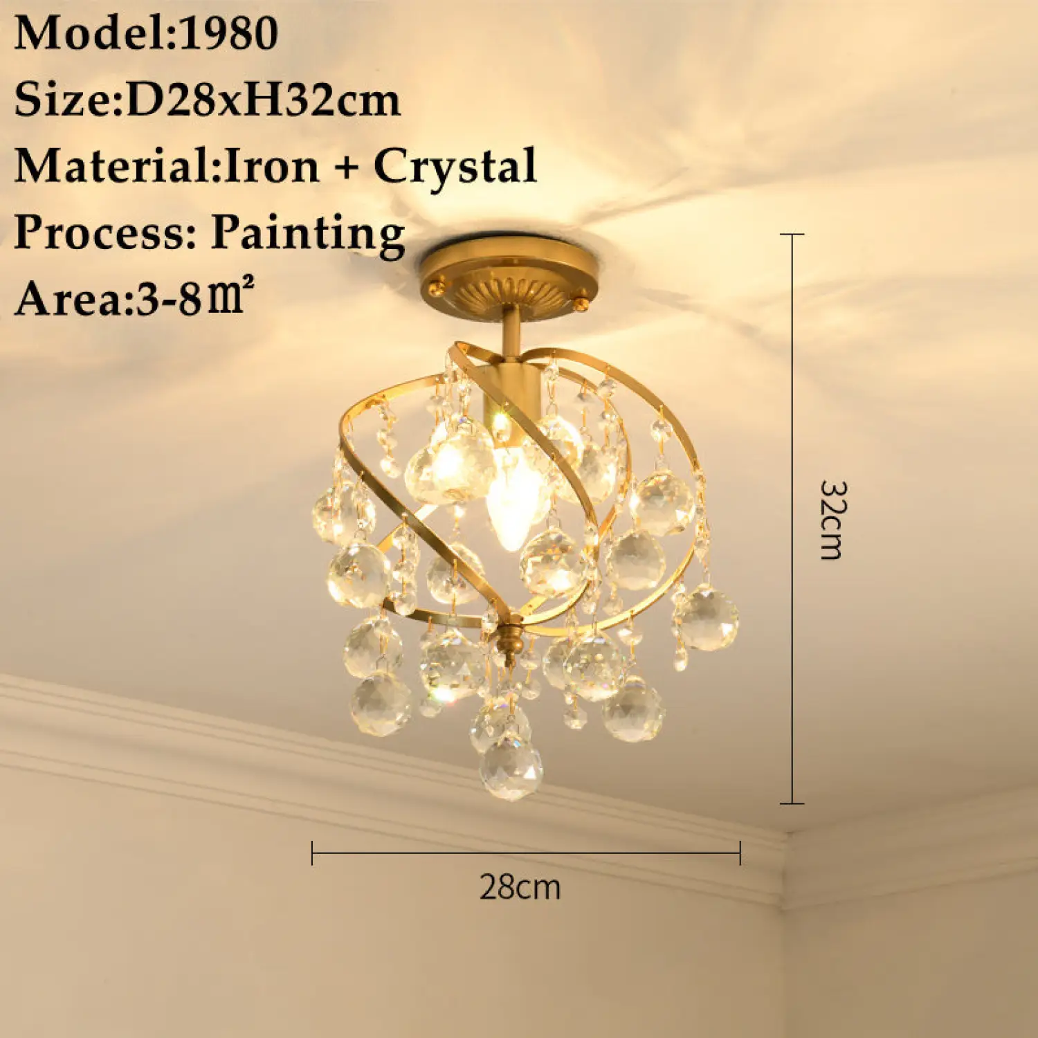 Crystal Chandelier Modern Design with Iron and Elegant Crystal Finish - Image 9