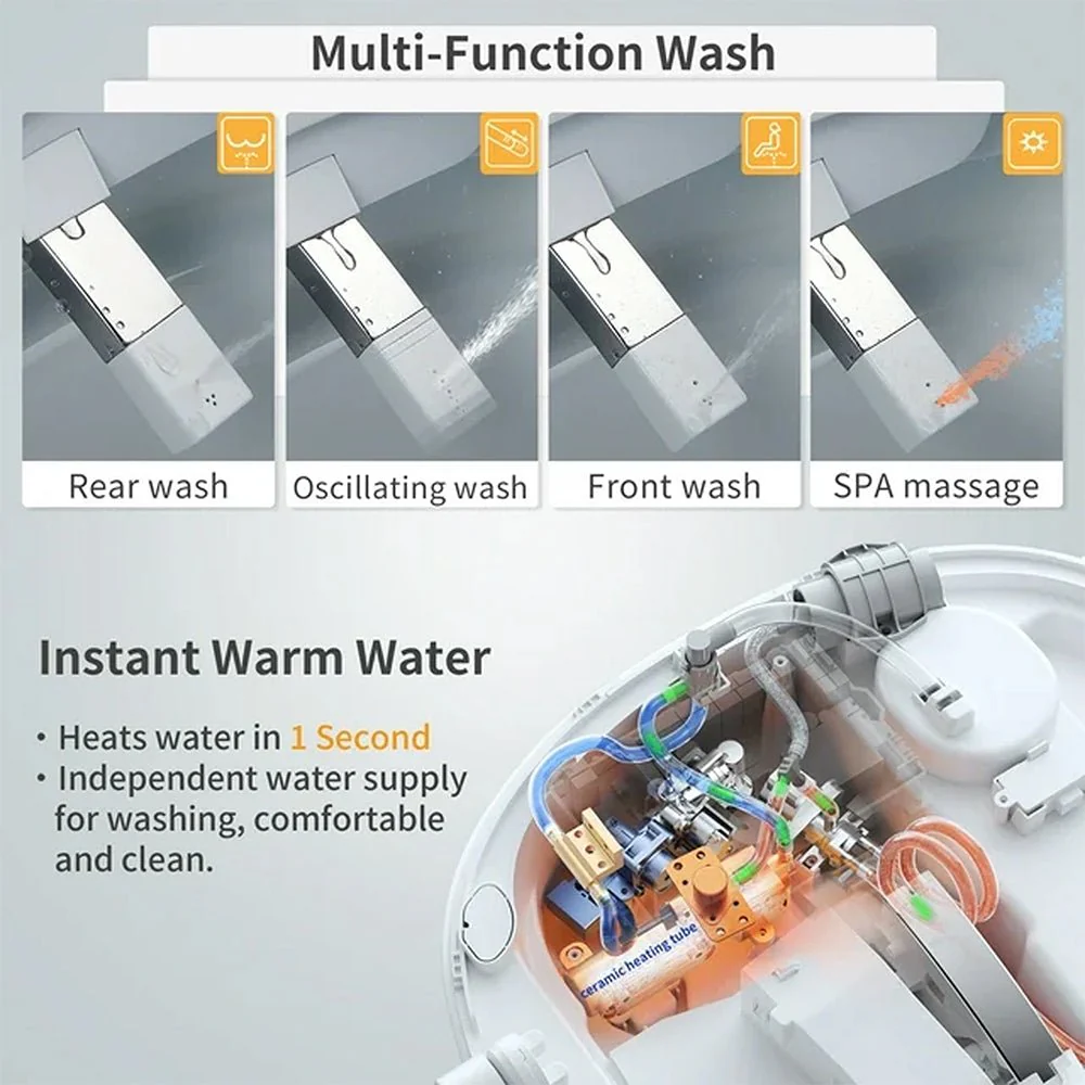Alora Premium Smart Tankless Bidet Toilet W/ Adjustable Heated Seat, Water & Air Dryer (96174253) - Image 5
