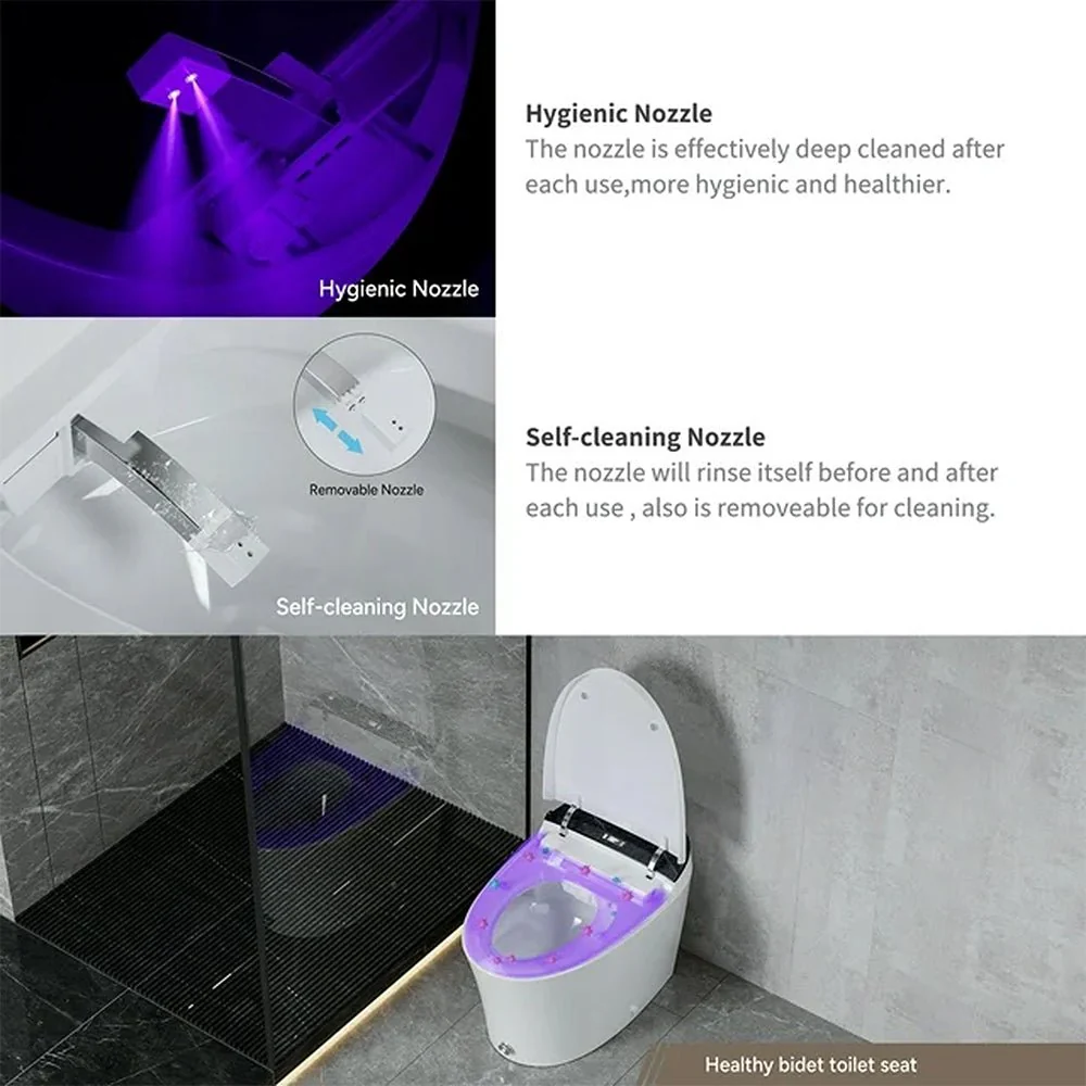 Alora Premium Smart Tankless Bidet Toilet W/ Adjustable Heated Seat, Water & Air Dryer (96174253) - Image 9