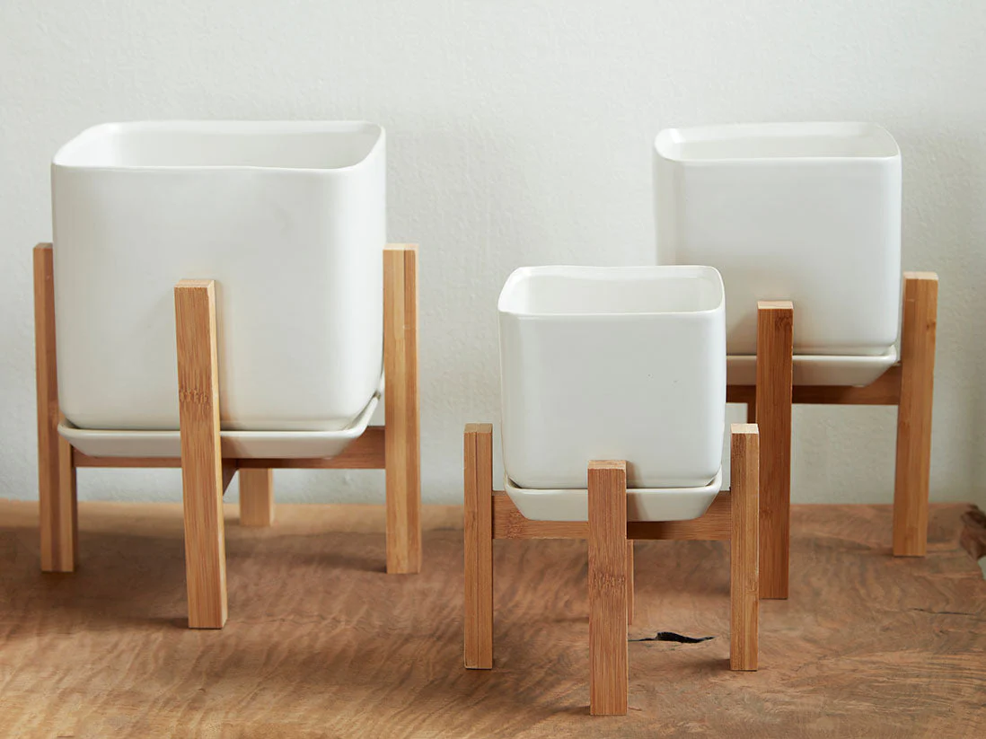 Cube with Attached Saucer- 7.0" x 6.5" By Plantatorem - Image 4